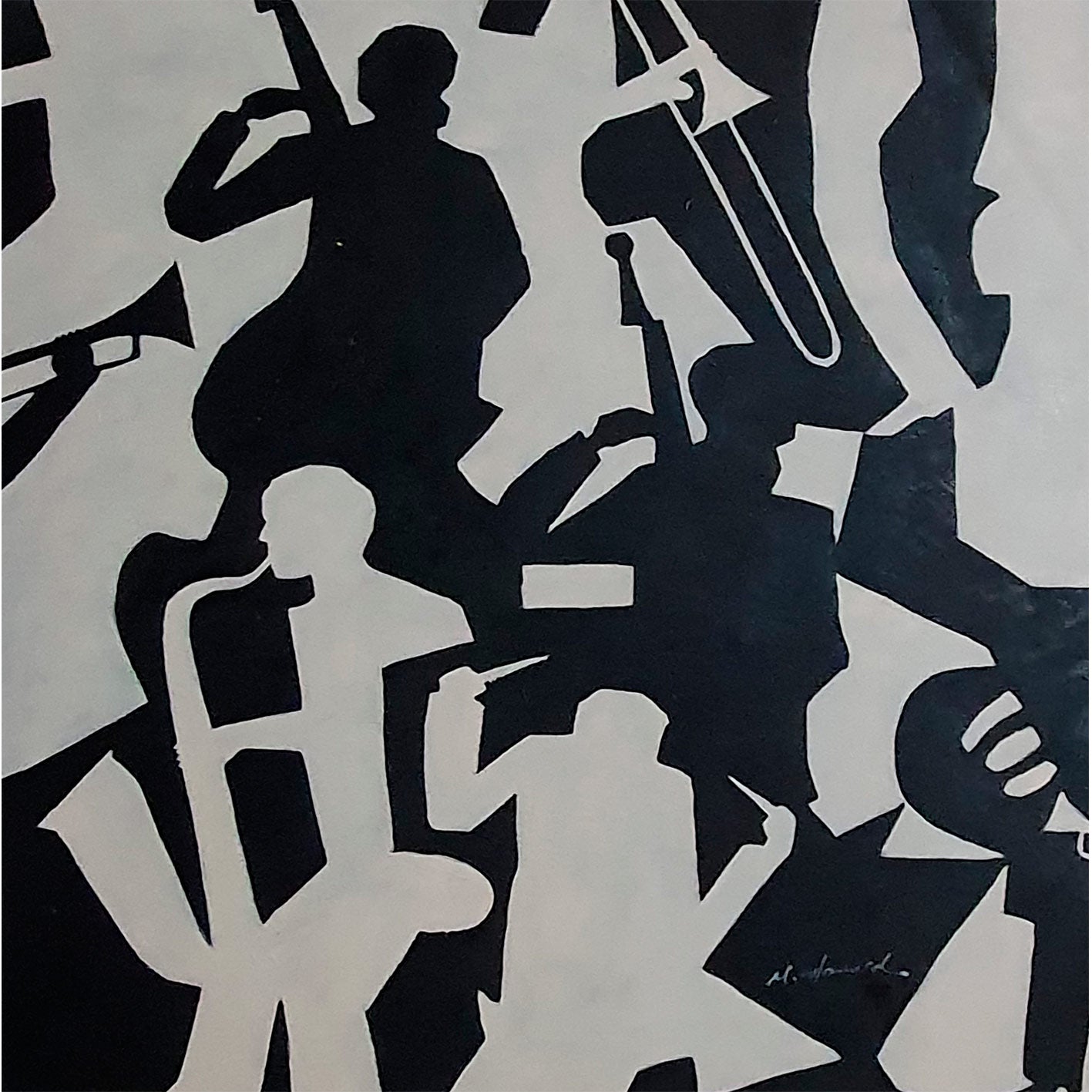 Cuadro Musicos Lados 80x80 cm