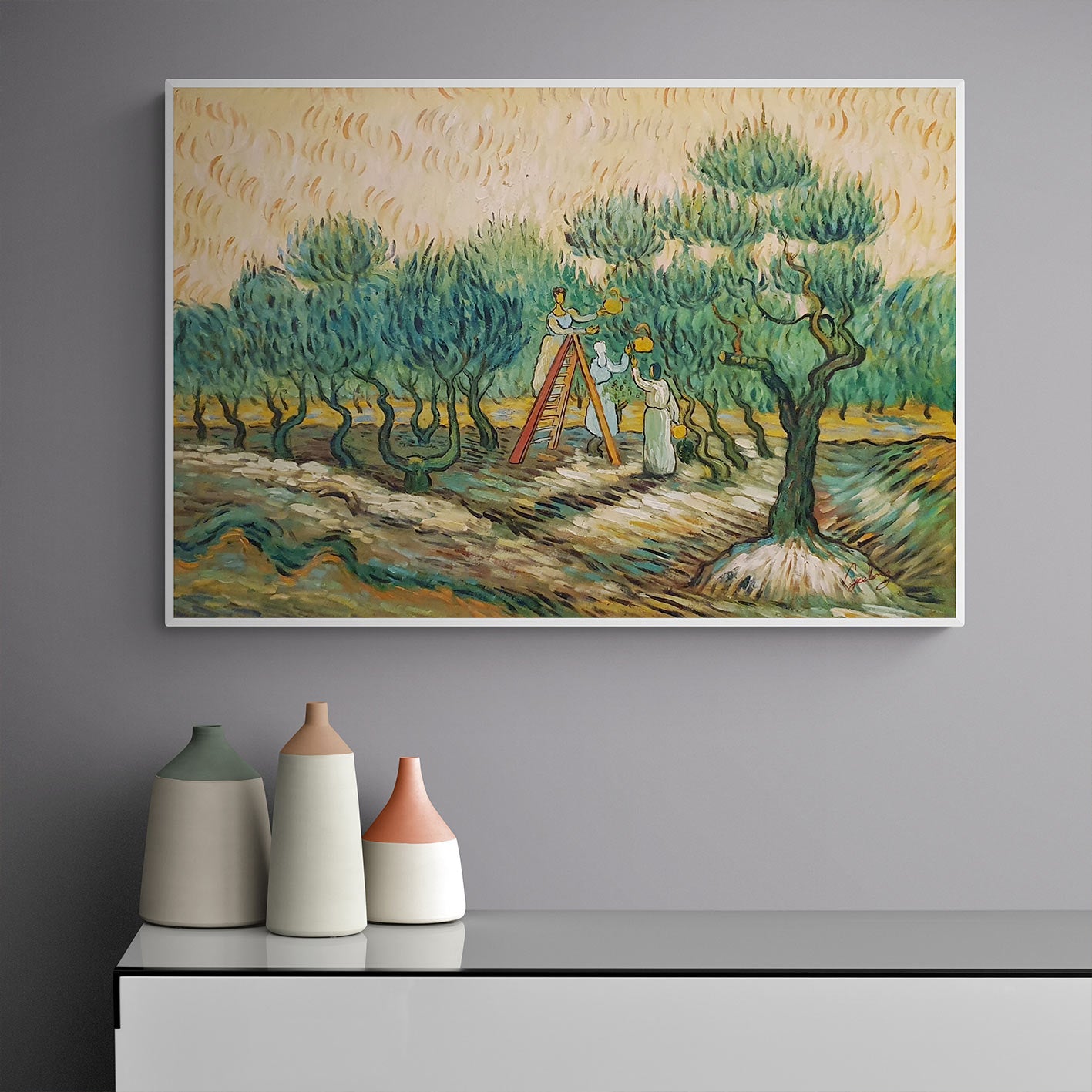 Cuadro Van Gogh Mujeres Recogiendo Aceitunas 90x60 cm