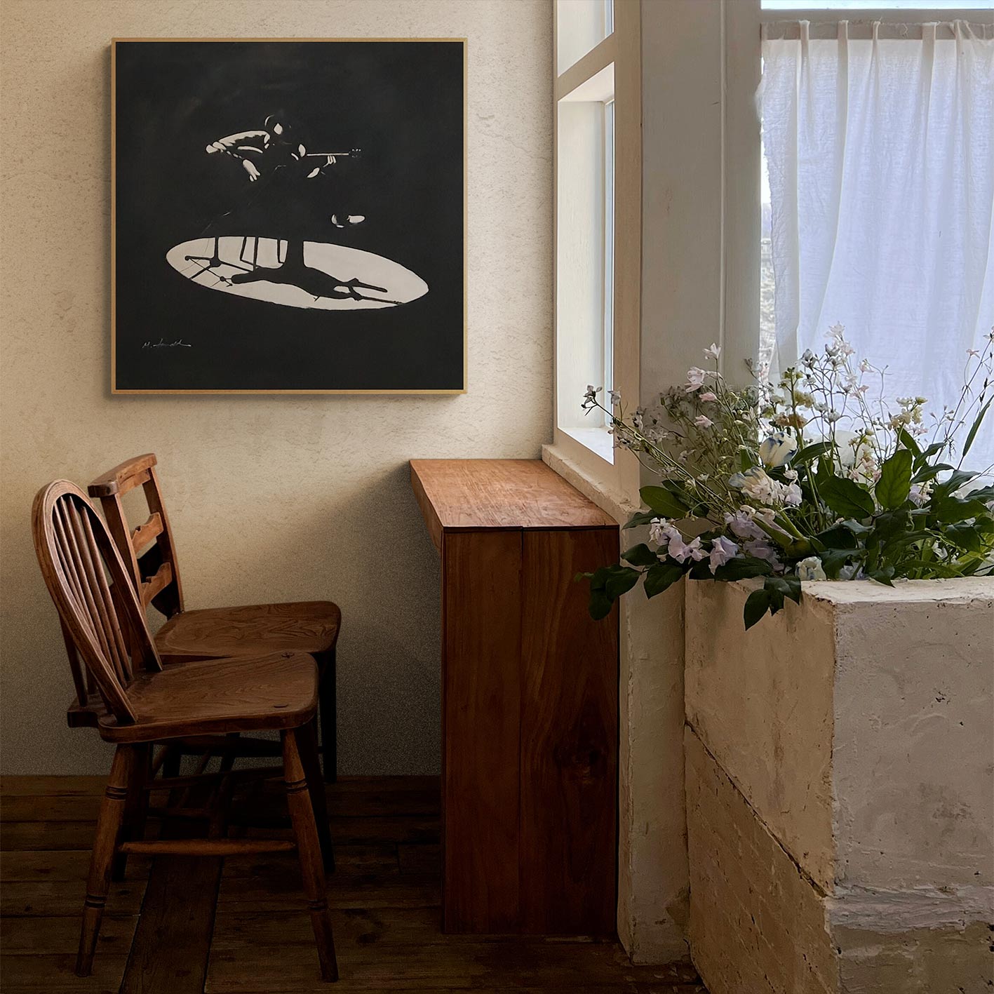 Cuadro Guitarrista 80x80 cm