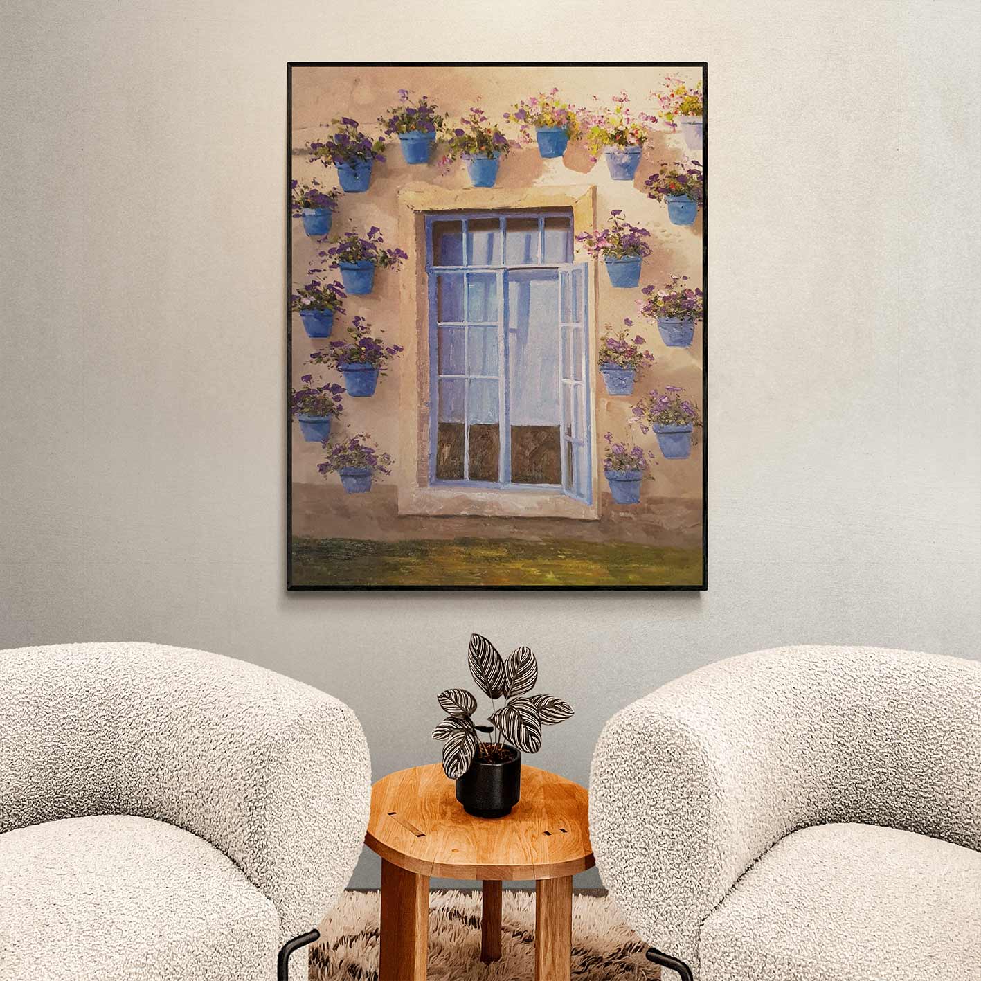 Cuadro de ventana al oleo