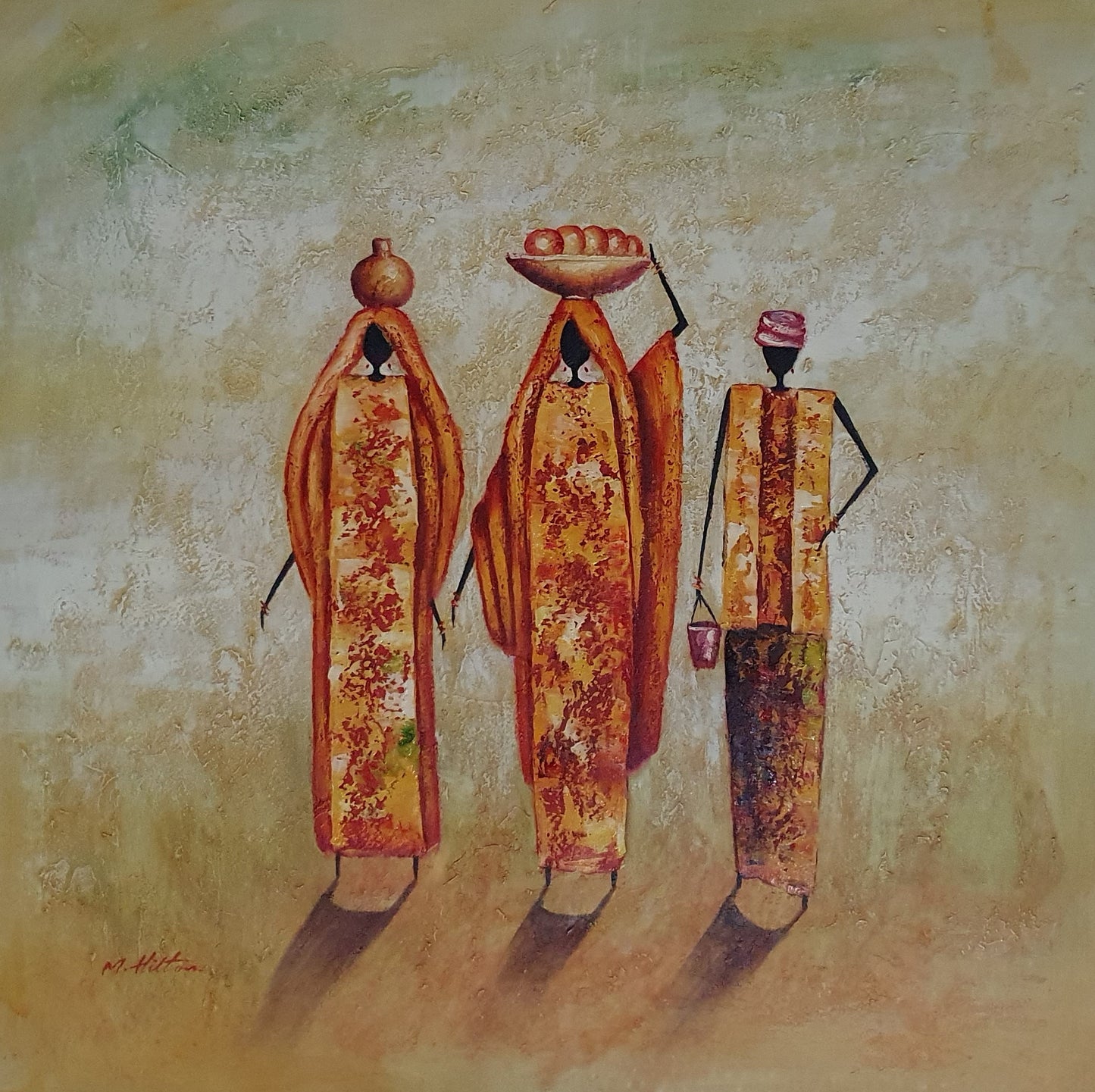 Cuadros Oleo Lienzo Mujeres Africanas 80x80 cm