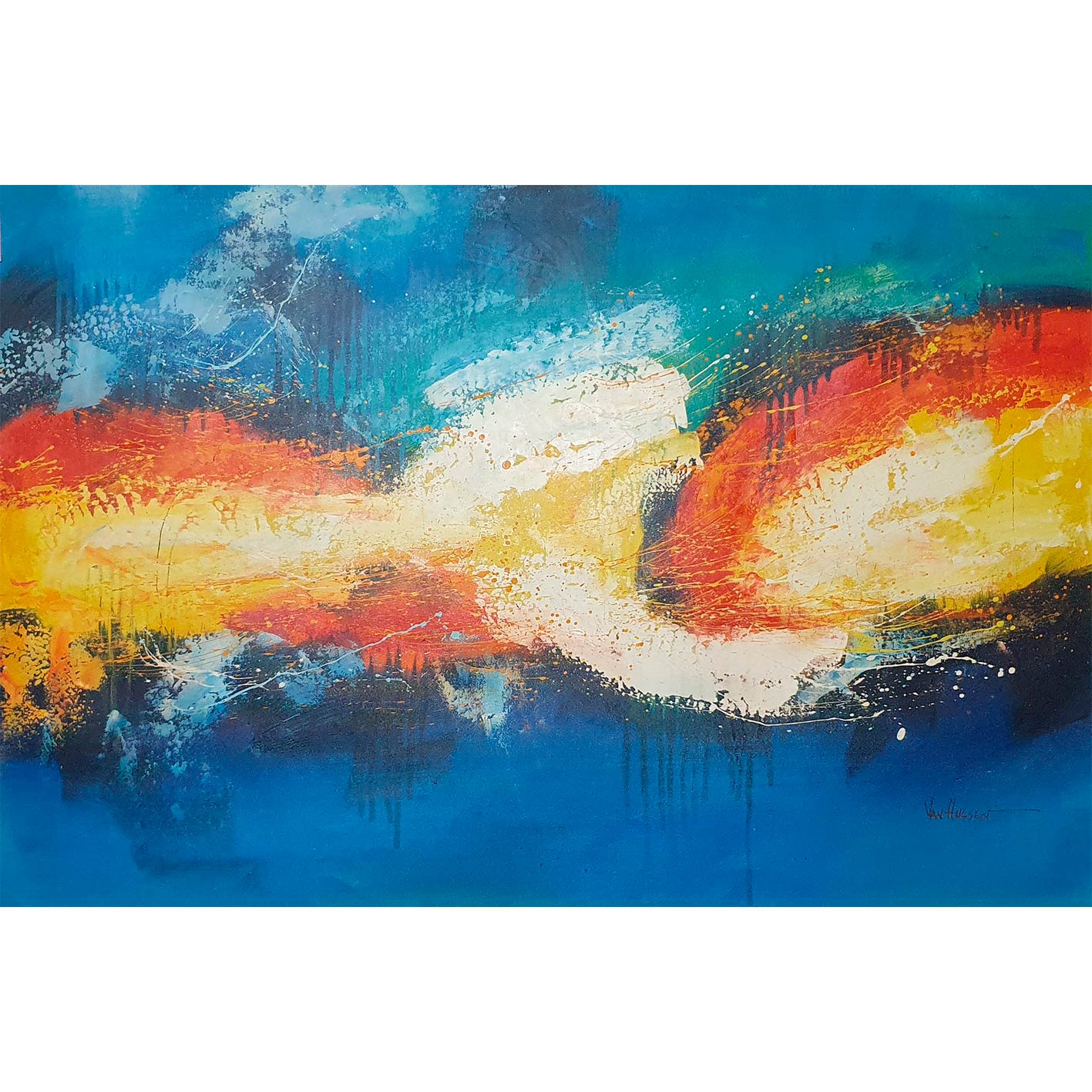 Cuadro Abstracto Pinturas Rotas  90x60  cm