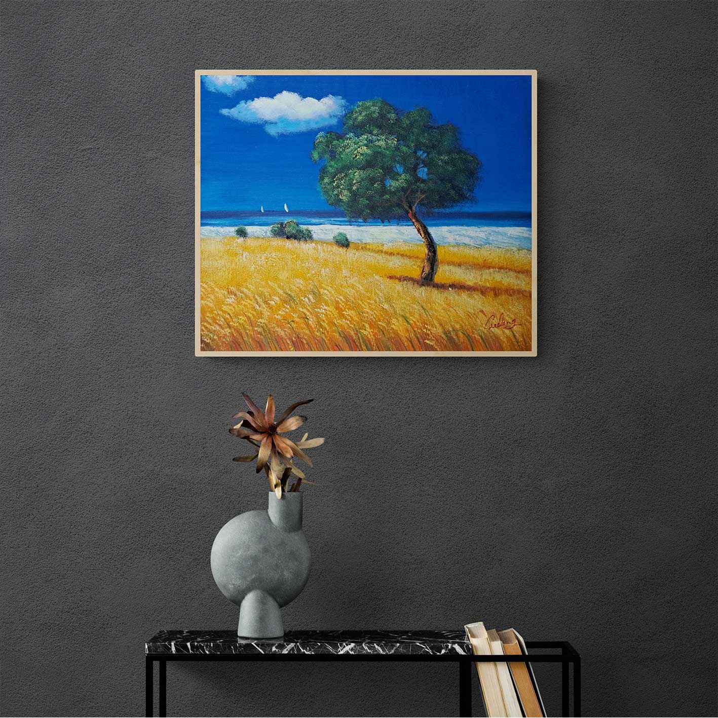 Cuadro Arbol Solitario 60x50 cm