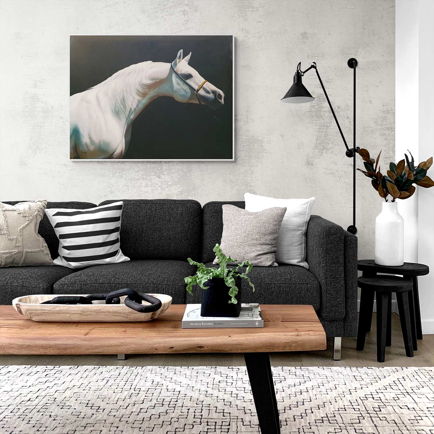 Cuadro Caballo Blanco 100x80 cm