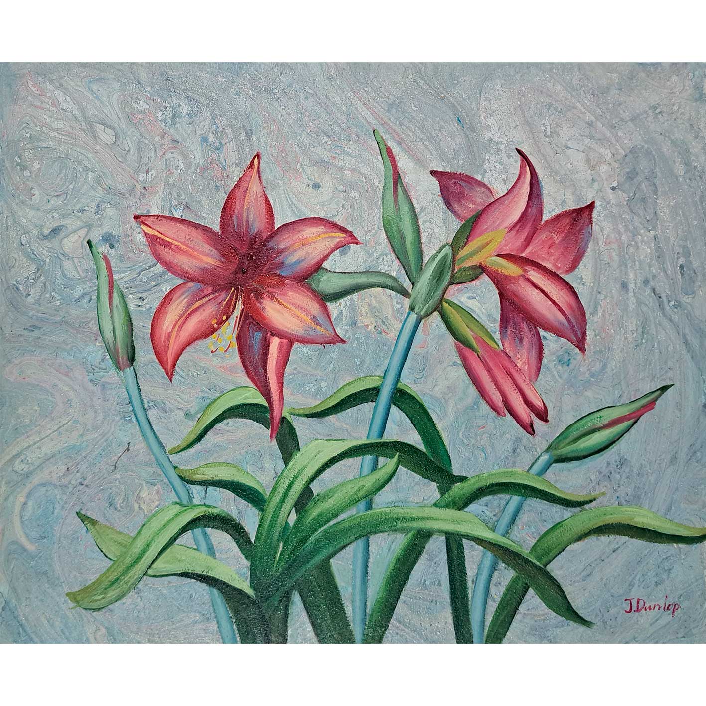 Cuadro Diptico Lirios Pinturas 60X50 cm [2 piezas]