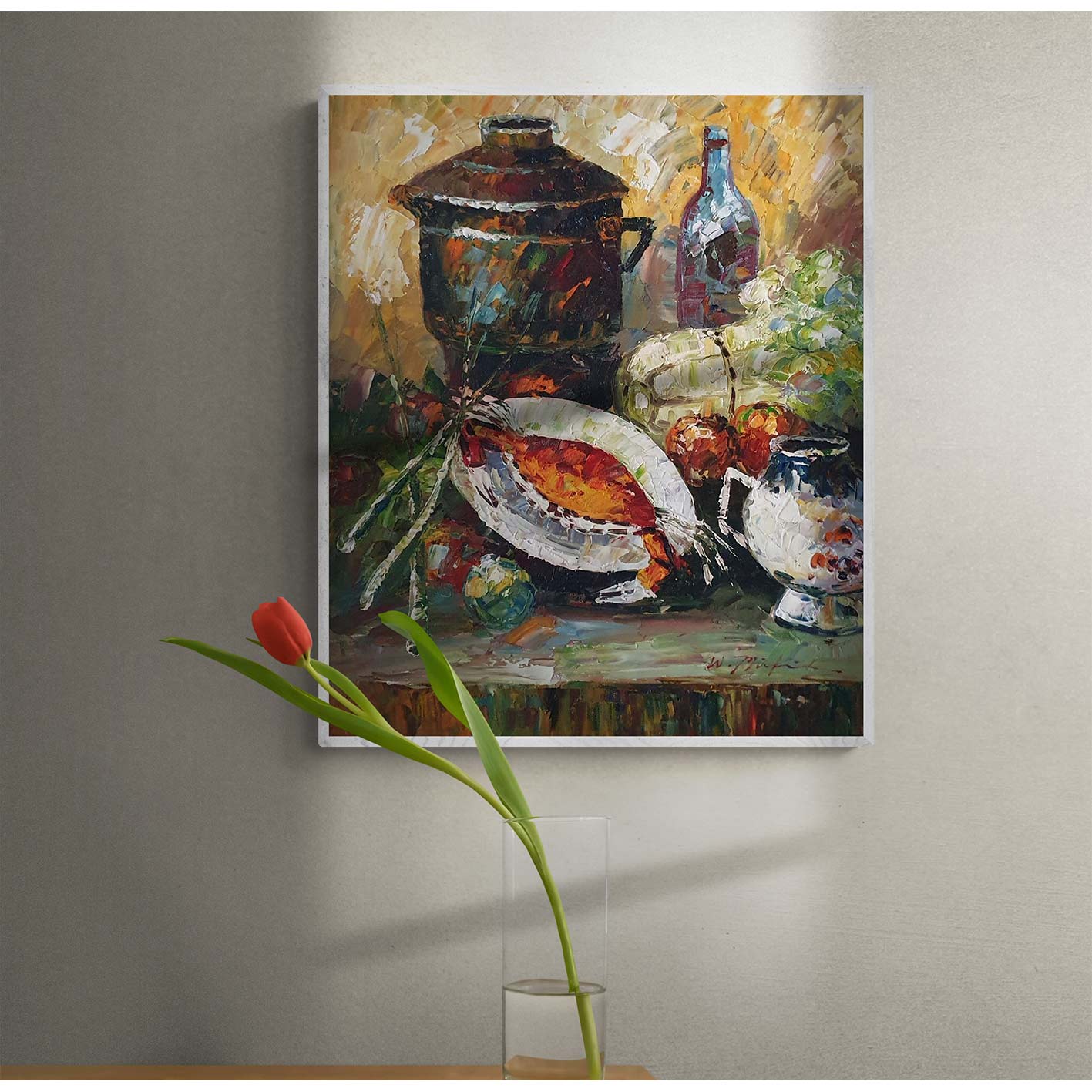Cuadro Arte Bodegon Calabaza 50x60 cm