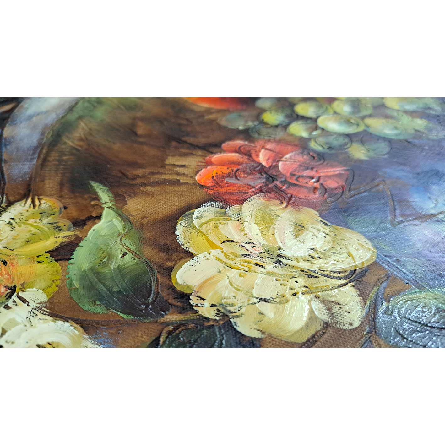 Cuadro Oleo Diptico Bodegon Floral  60x50 cm [2 piezas] Texturas