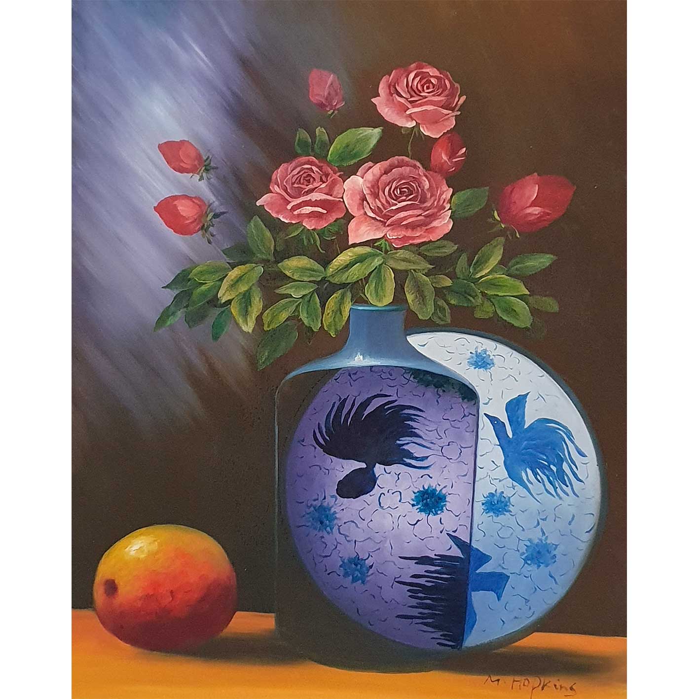 Cuadro Diptico Flores Fruta  50x60 cm [2 piezas]