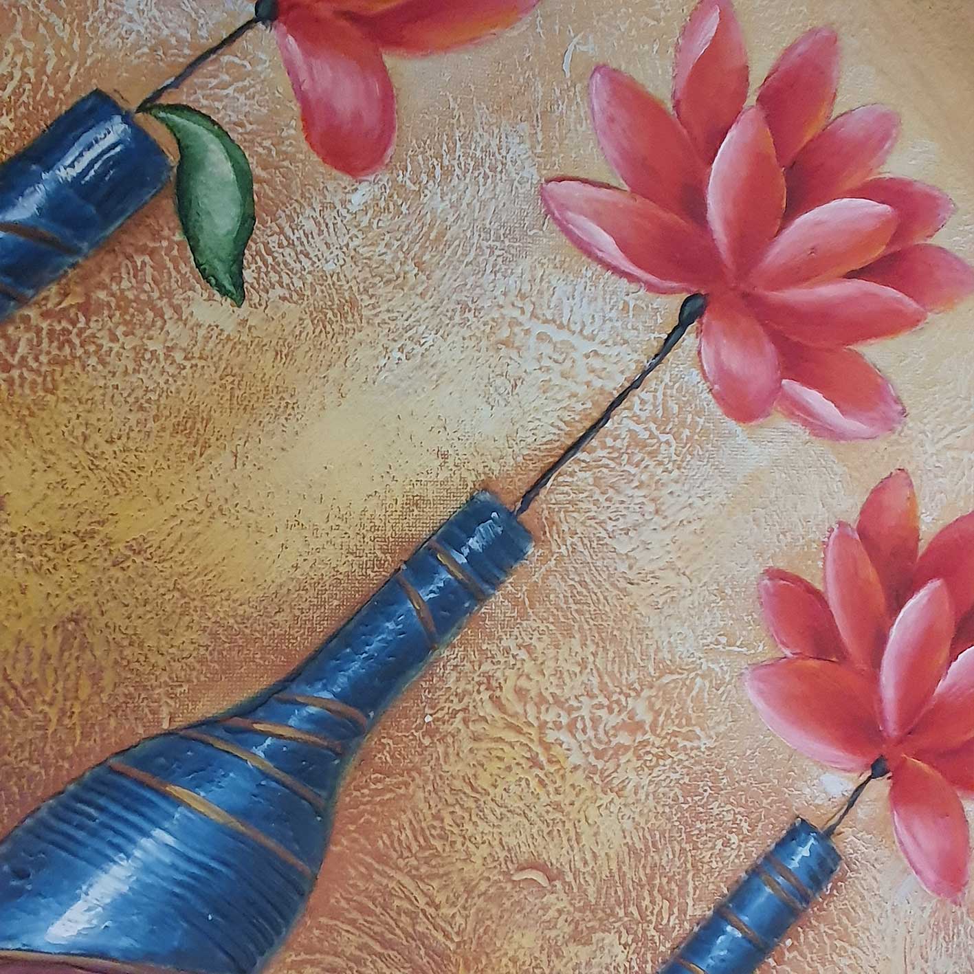 Cuadro Diptico Flores Relieve 50x60 cm [2 piezas]