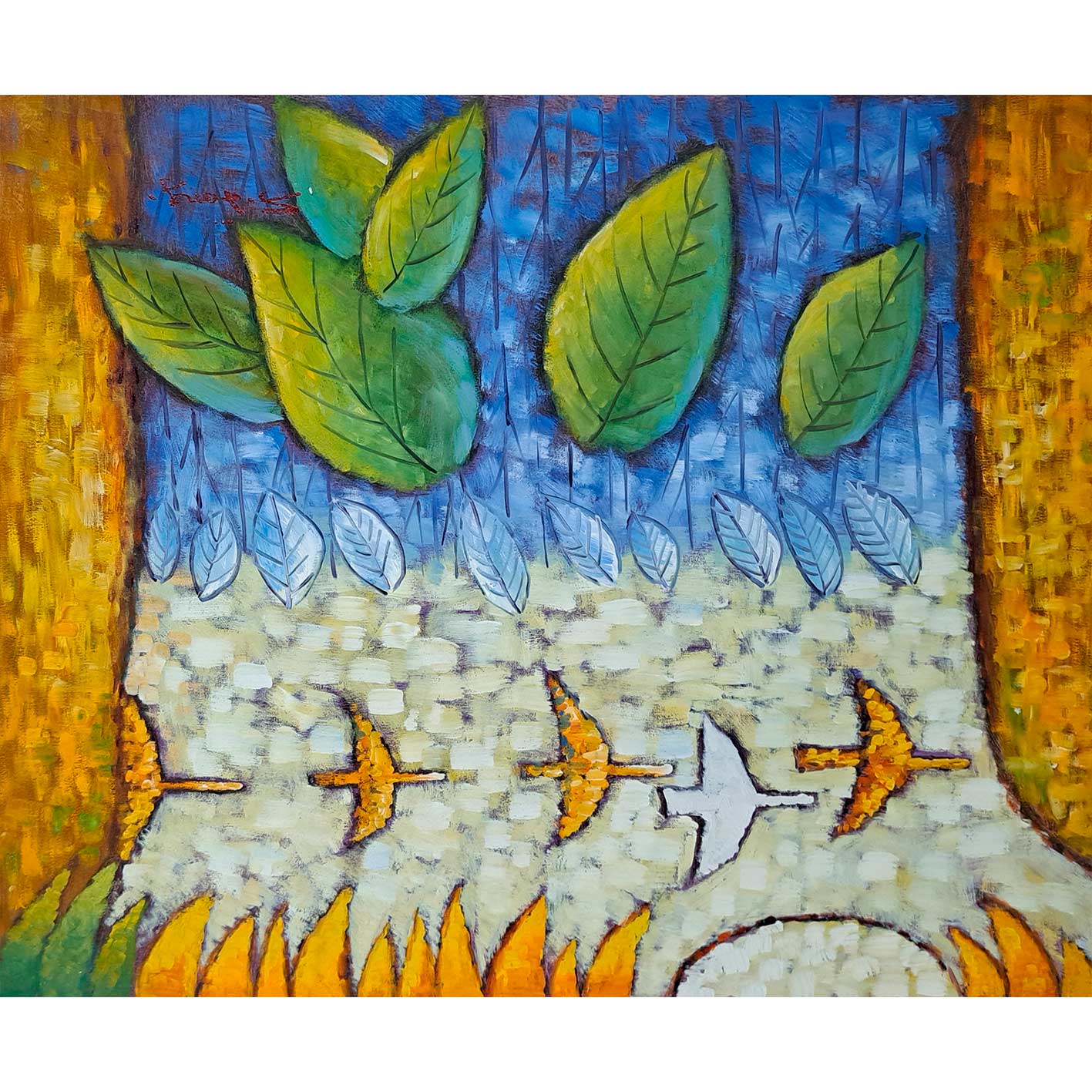 Cuadro Aves Paz  60x50 cm