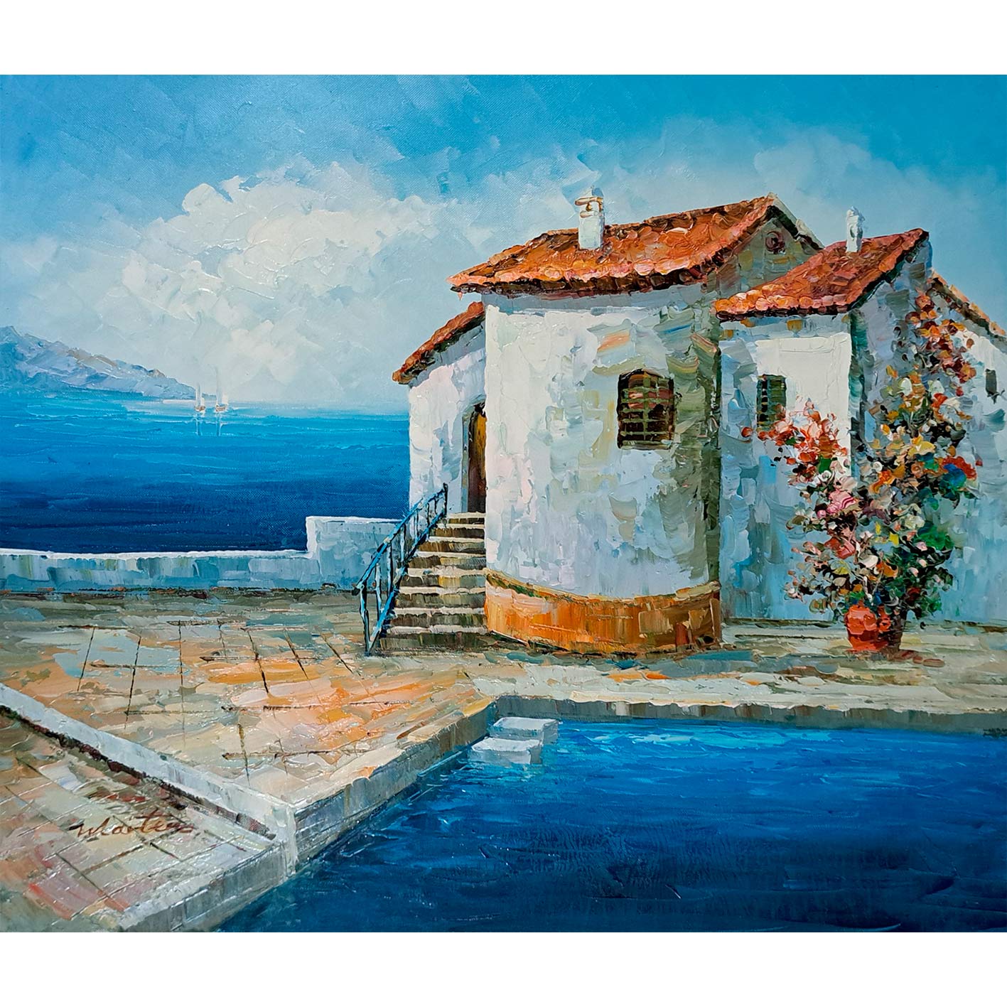 Cuadro Casa Playa 60x50 cm