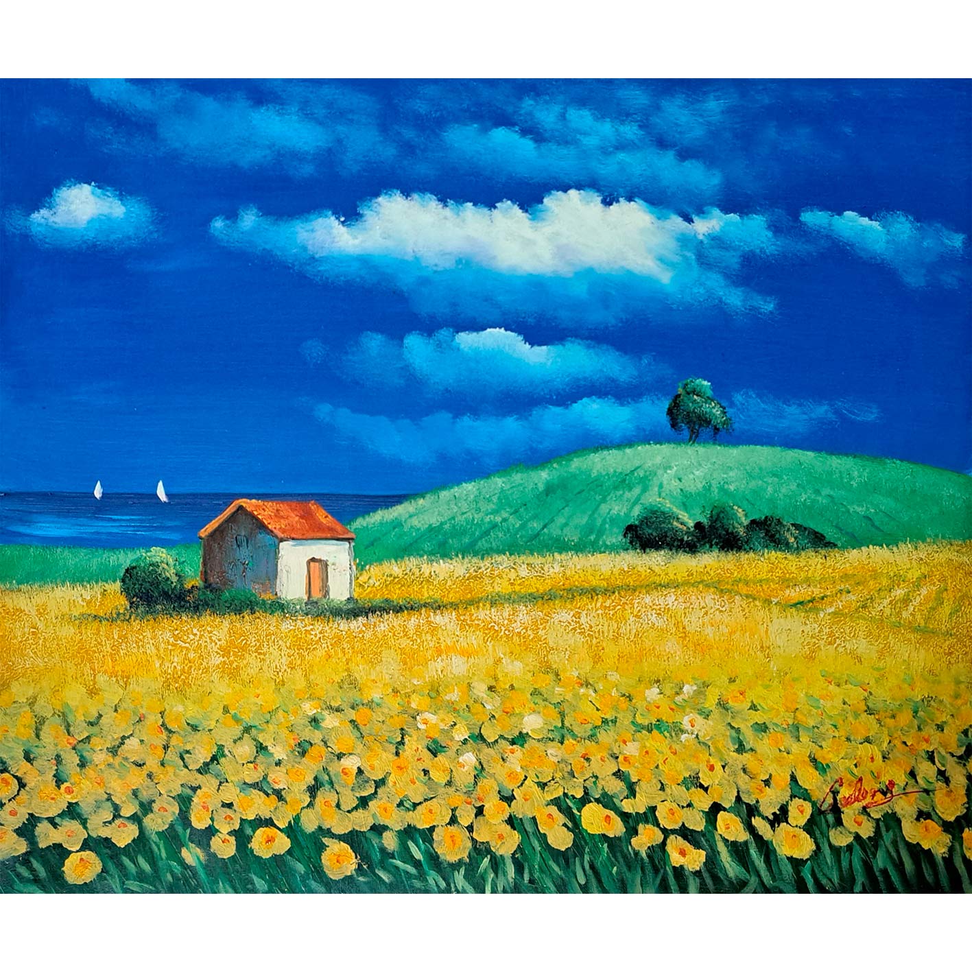 Cuadro Casita Campo 60x50 cm
