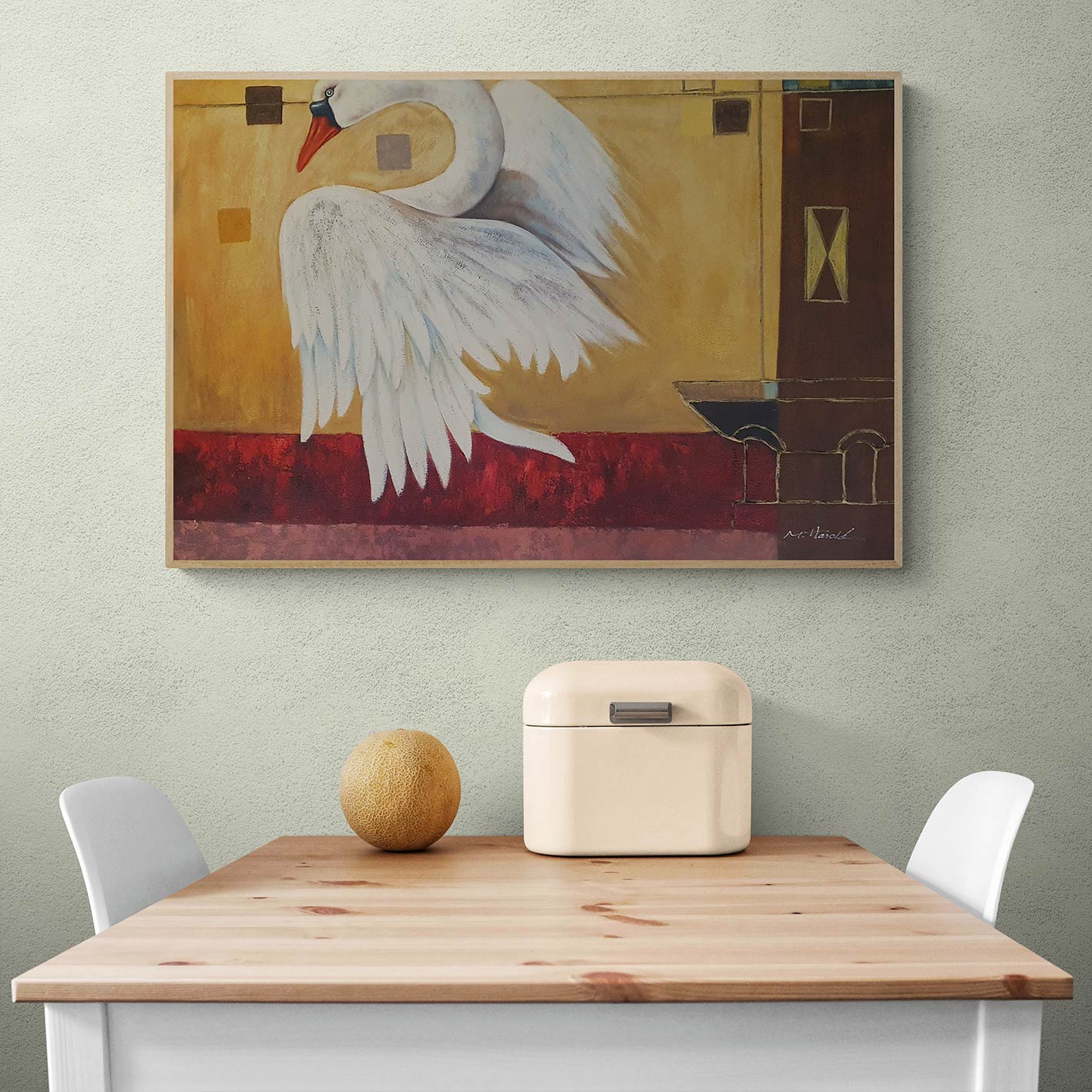 Cuadro Cisne Decora II 90x60 cm
