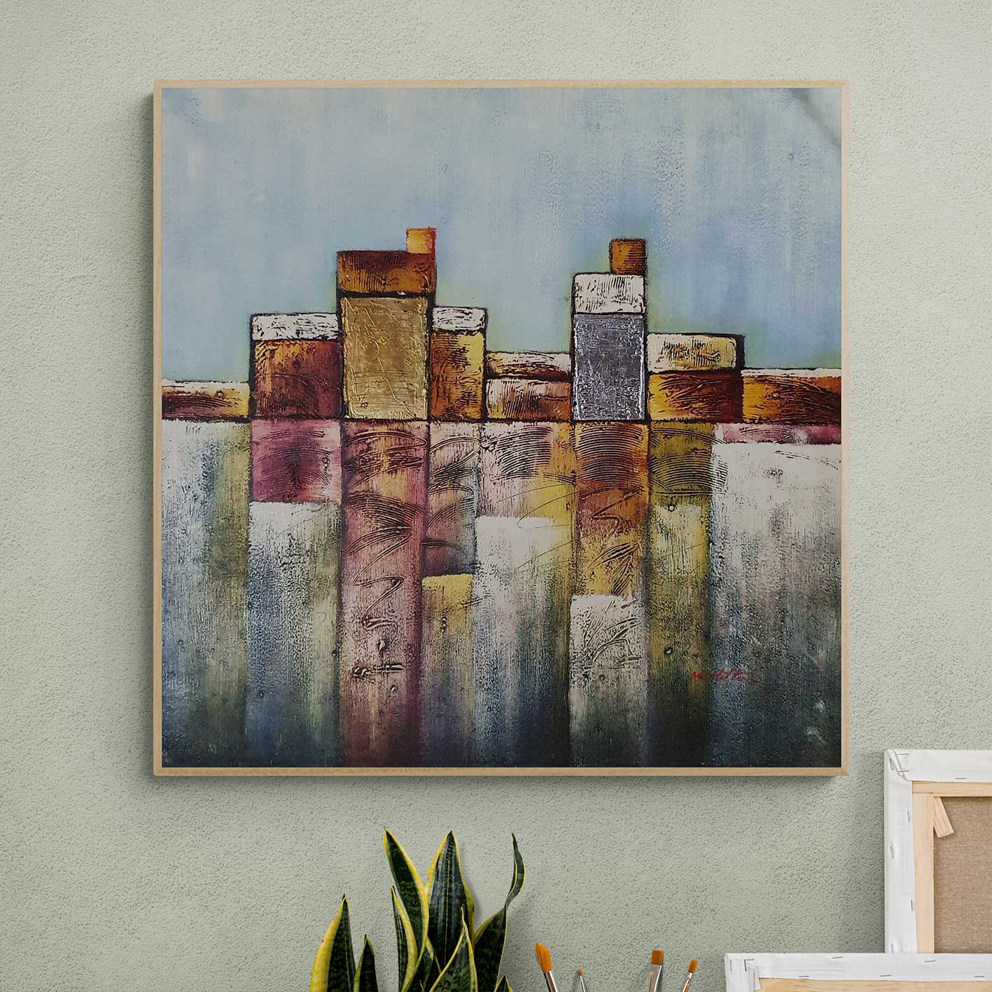 Cuadro Ciudad Moderna 80x80 cm