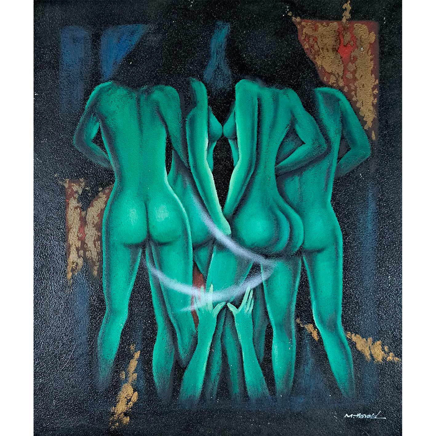 Cuadro Desnudos Grafiti 50x60 cm