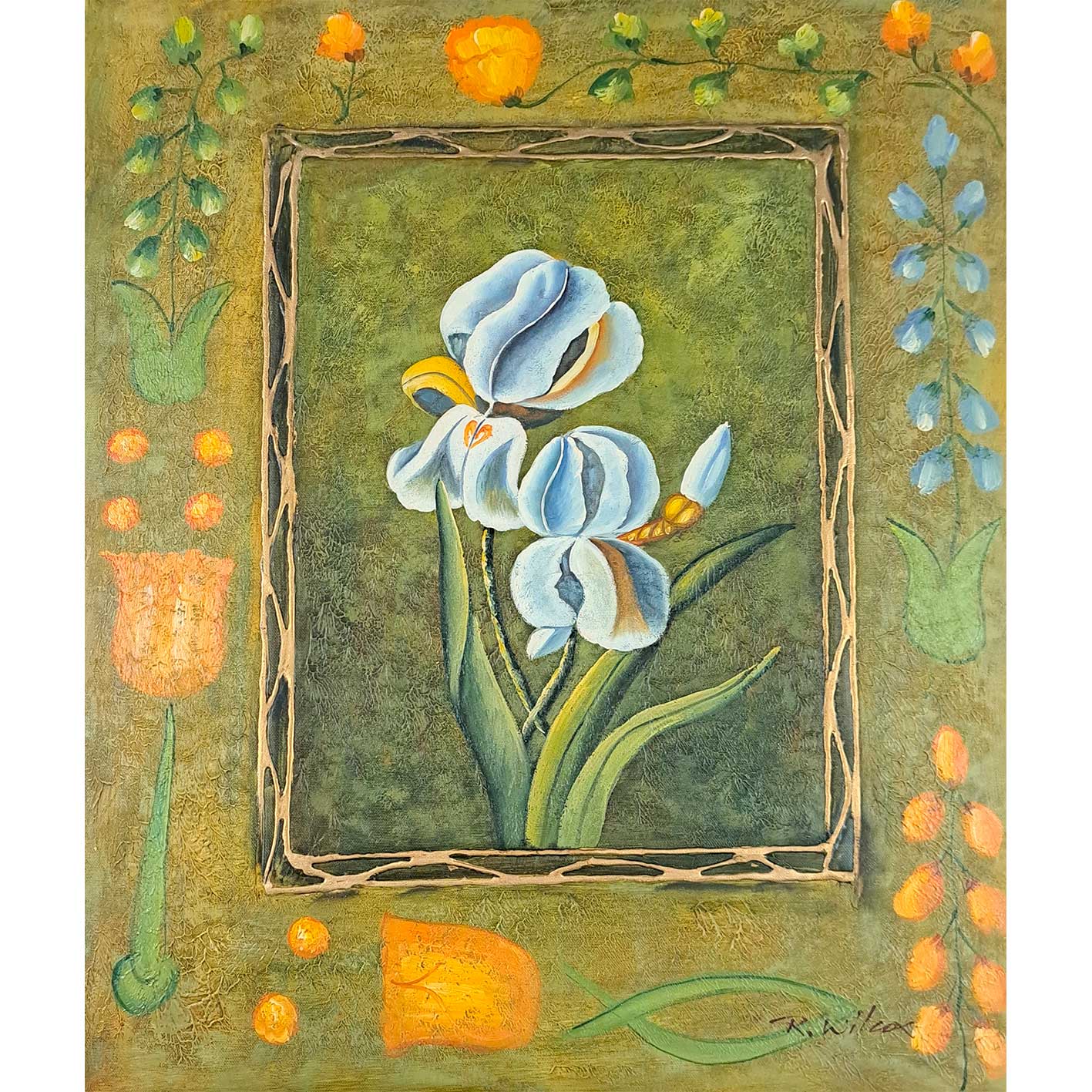 Cuadro Diptico Dos Flores  50x60 cm [2 piezas]