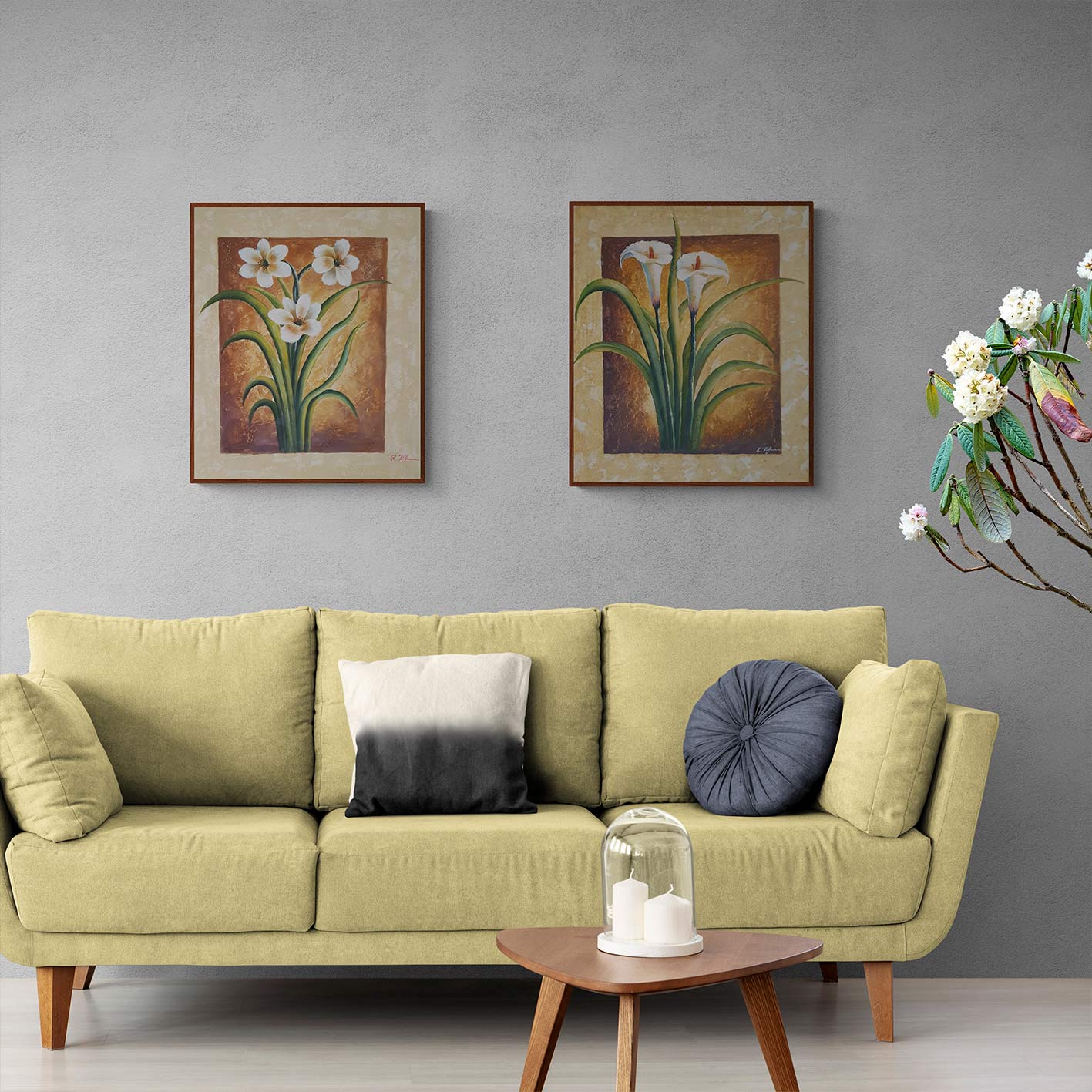 Cuadro Diptico Flor Cala 50x60 cm [2 piezas]