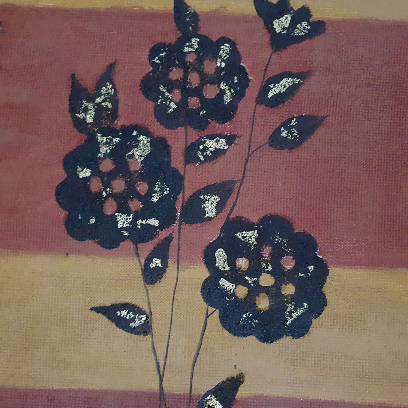 Cuadro Diptico Flor Dorada  50x60 cm [2 piezas]