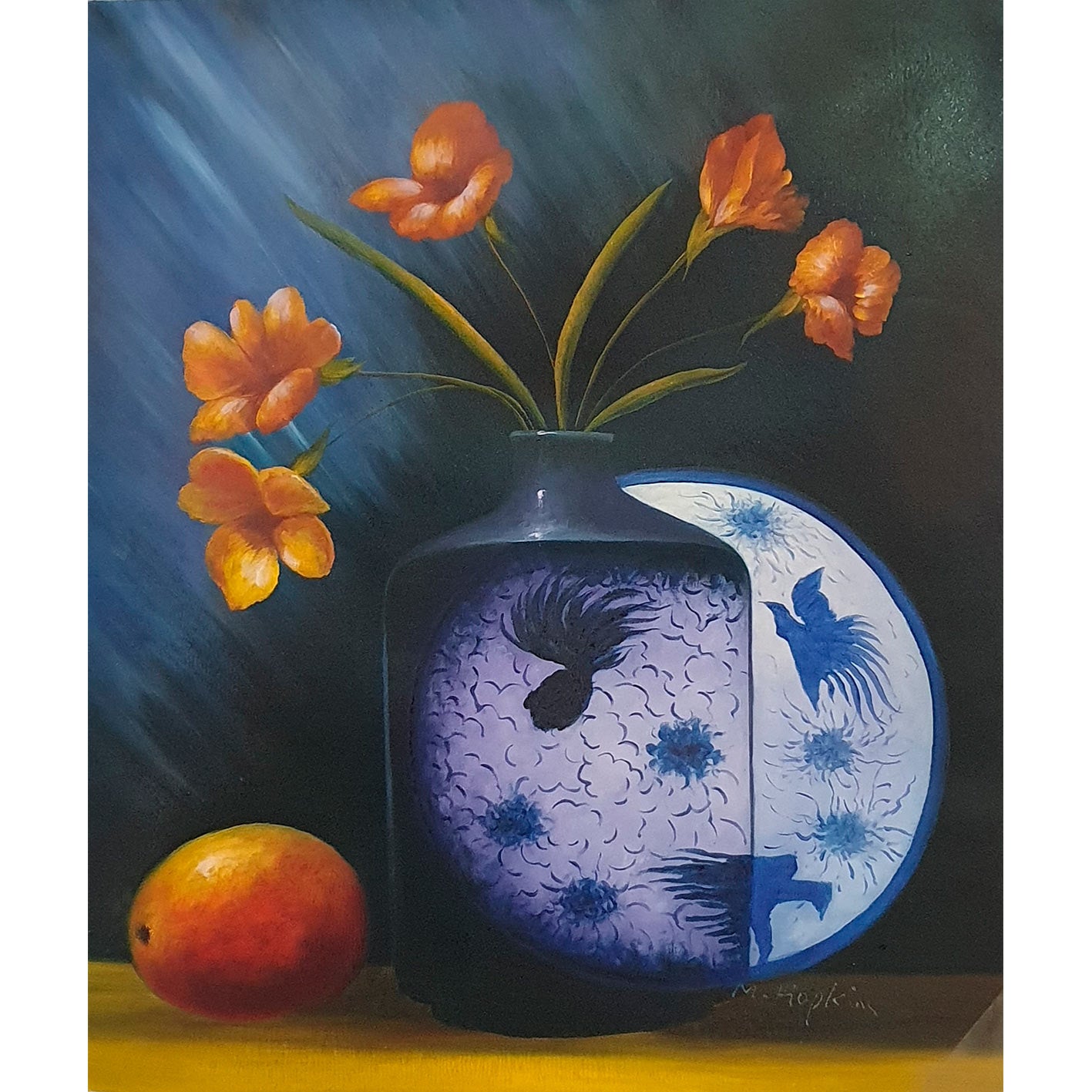 Cuadro Diptico Flores Fruta 50x60 [2 piezas]