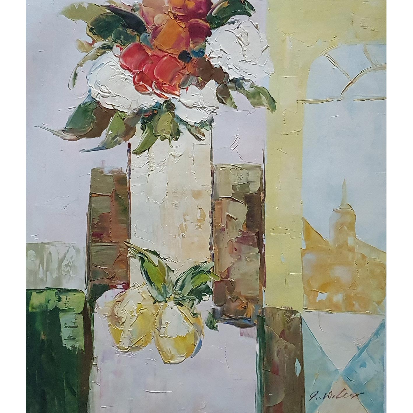 Cuadro Diptico Jarron Limon 50X60 cm [2 piezas]