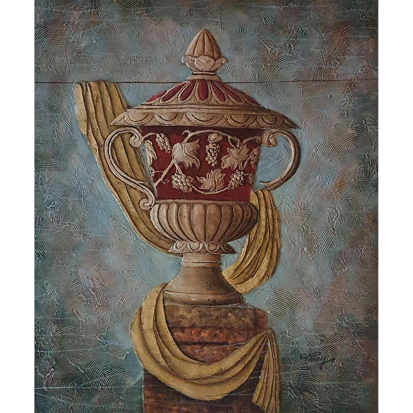 Cuadro Diptico Jarron Relieve III 50X60 cm [2 piezas]