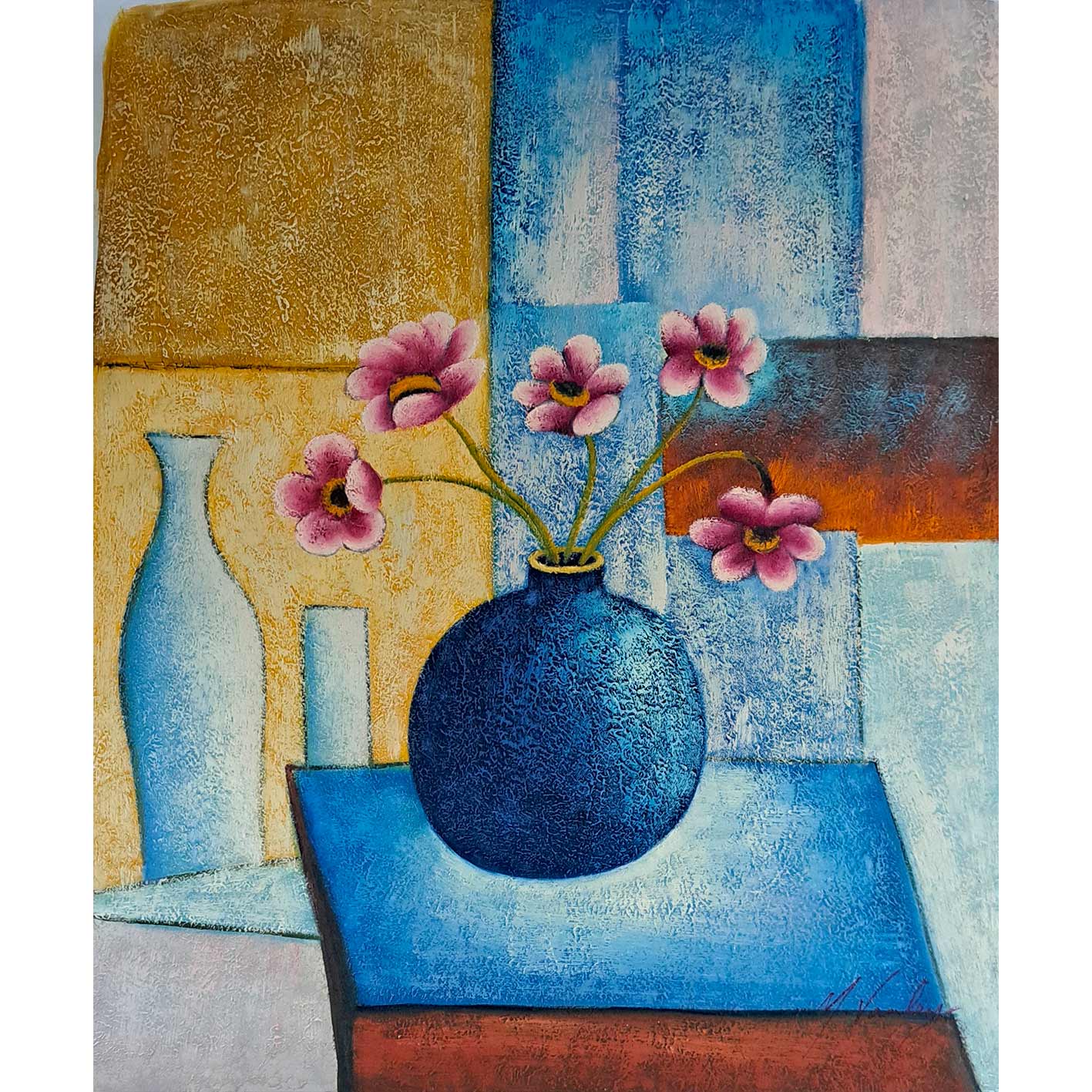 Cuadro Diptico Jarrones Redondos 50X60 cm [2 piezas]