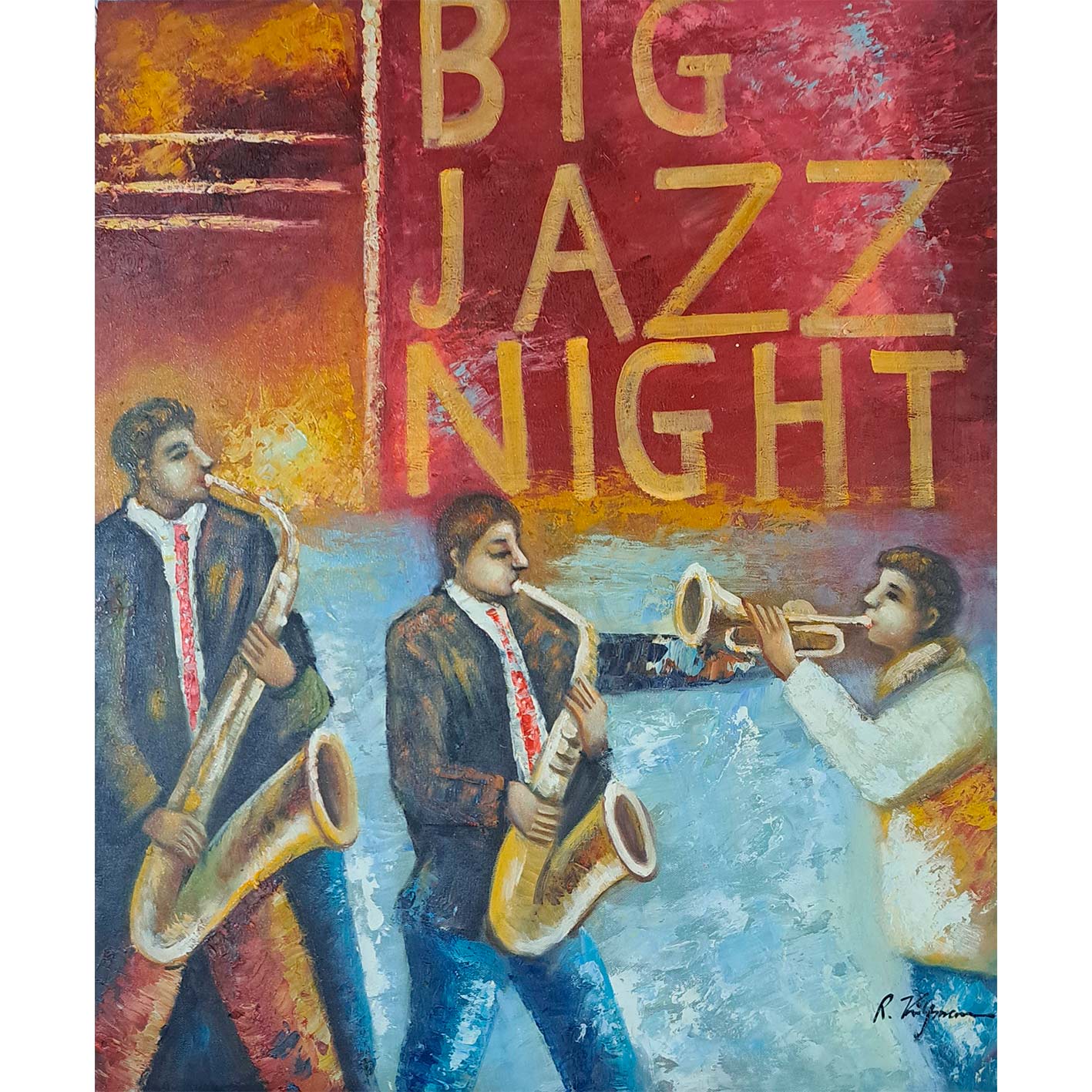 Cuadro Diptico Jazz Musical 50X60 cm [2 piezas]