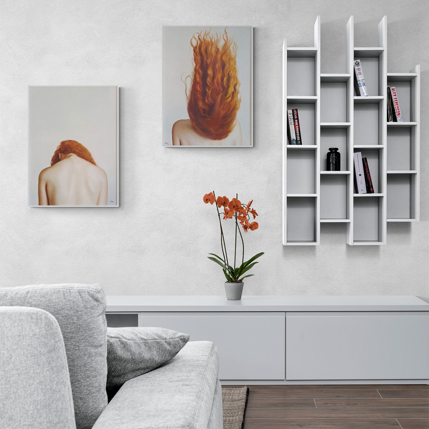 Cuadro Diptico Pelirroja 60x80 cm [2 Piezas]