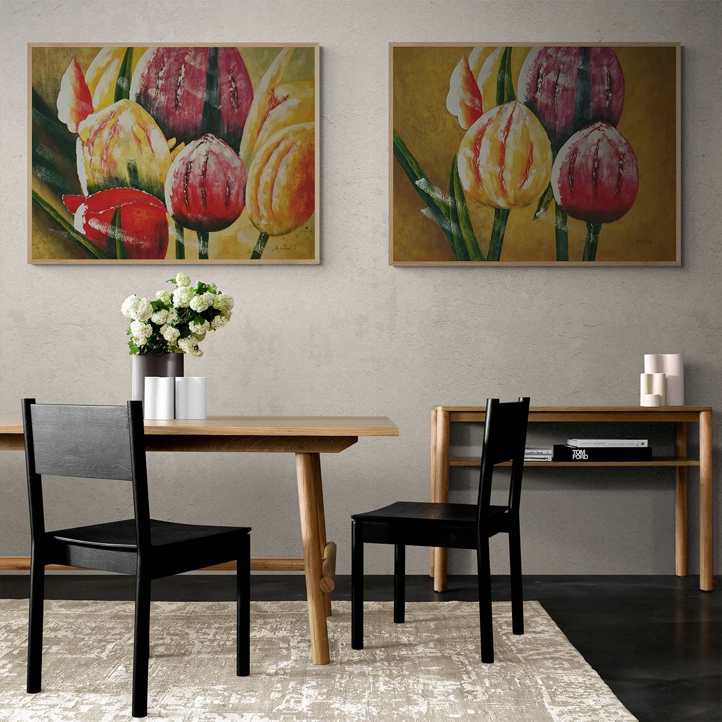 Cuadro Diptico Tulipanes Grandes 120x90 cm [2 piezas]