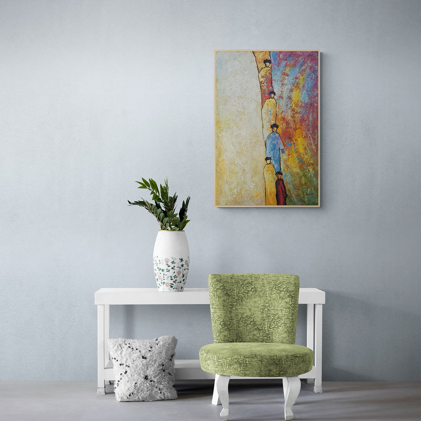 Cuadro Figuras Marcha II  90x60 cm
