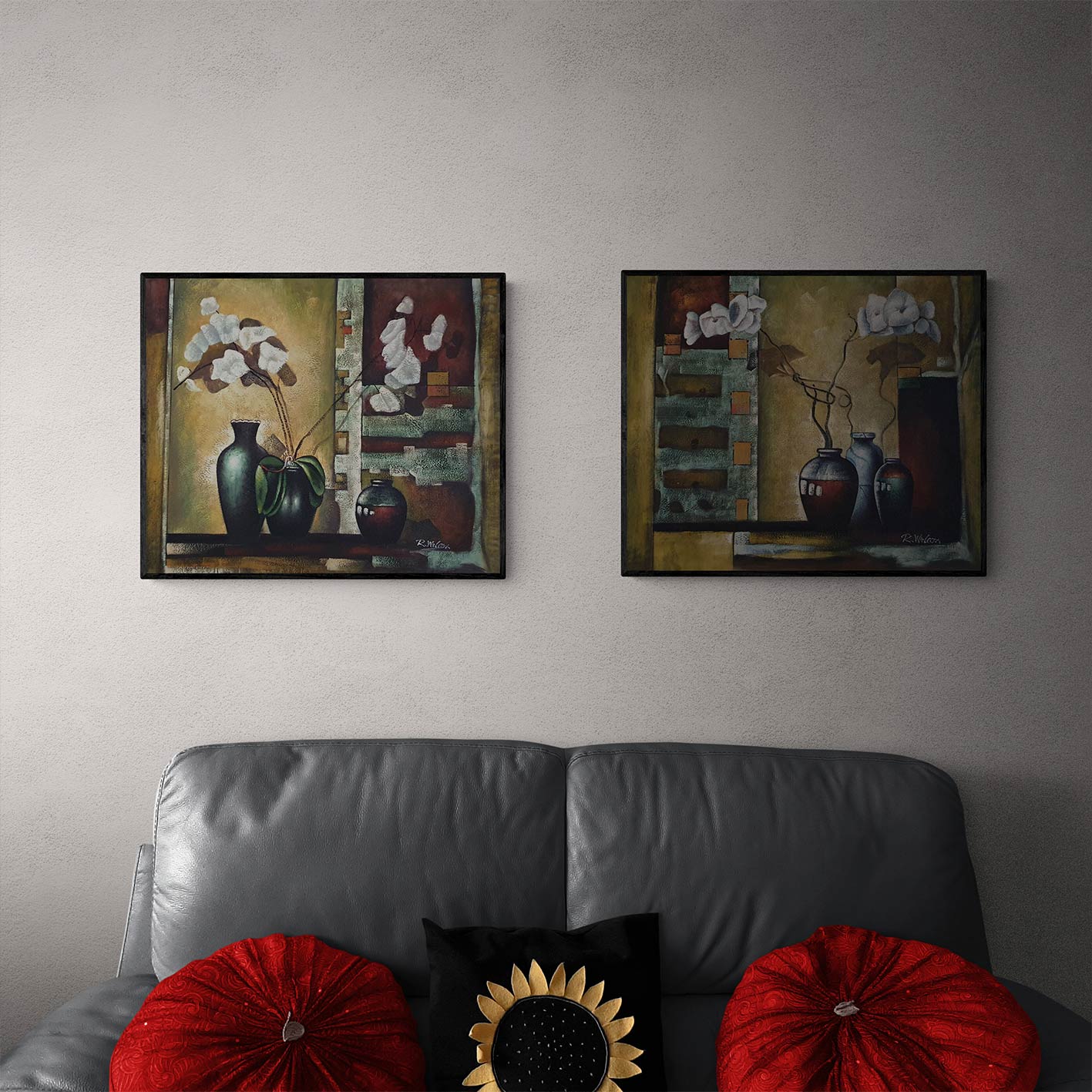 Cuadro Flores Diversas  60x50 cm [2 piezas]