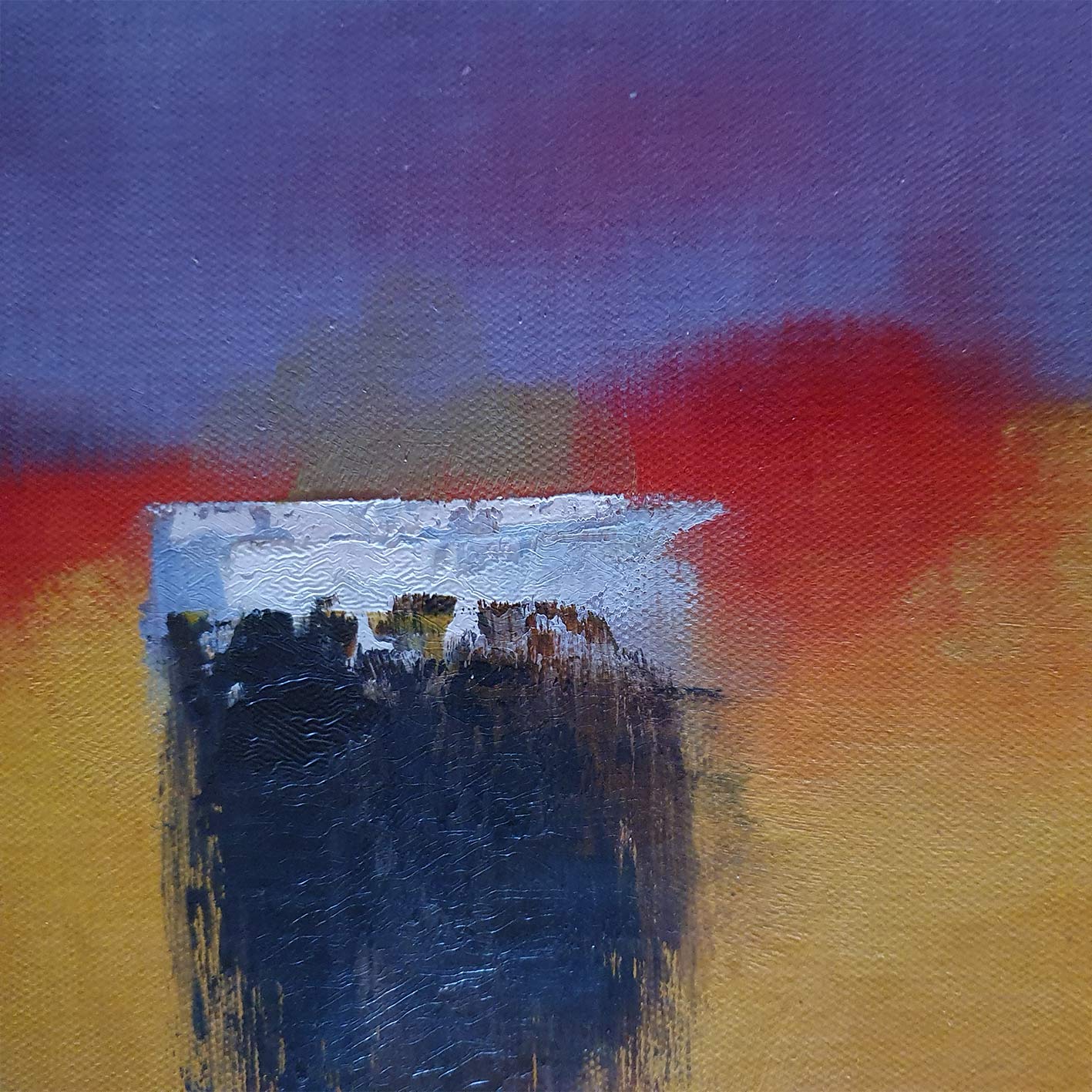 Cuadro abstracto rojo amarillo violeta