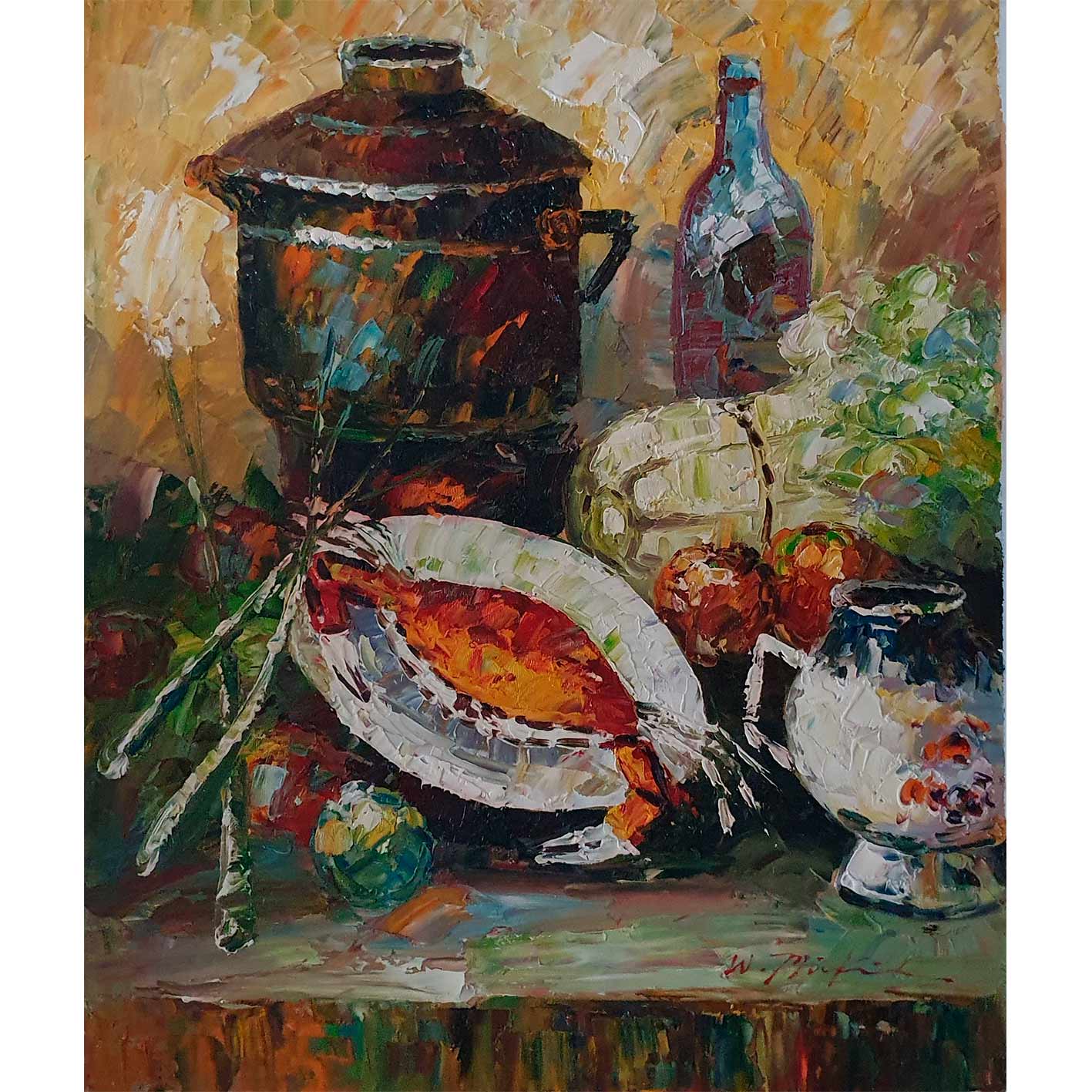 Cuadro Arte Bodegon Calabaza 50x60 cm