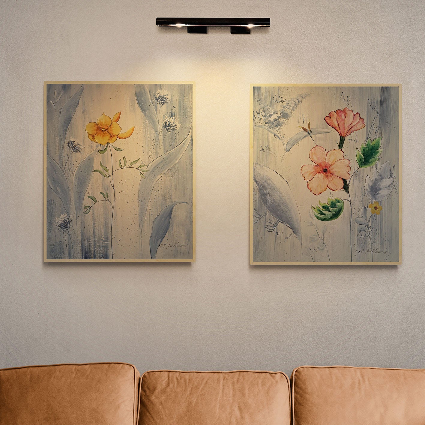 Cuadro Diptico Arte Floral 50x60 cm [2 piezas]