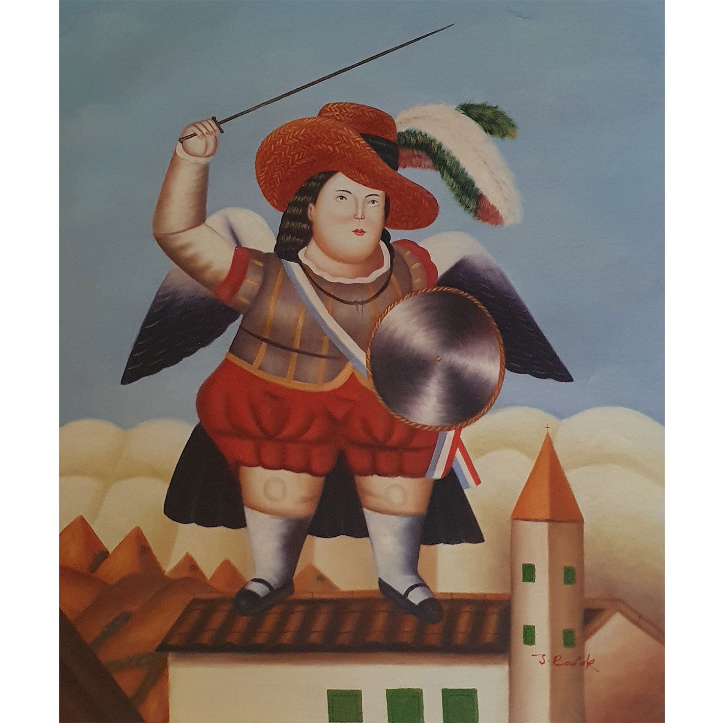 Cuadro Botero Arcangel 50x60 cm