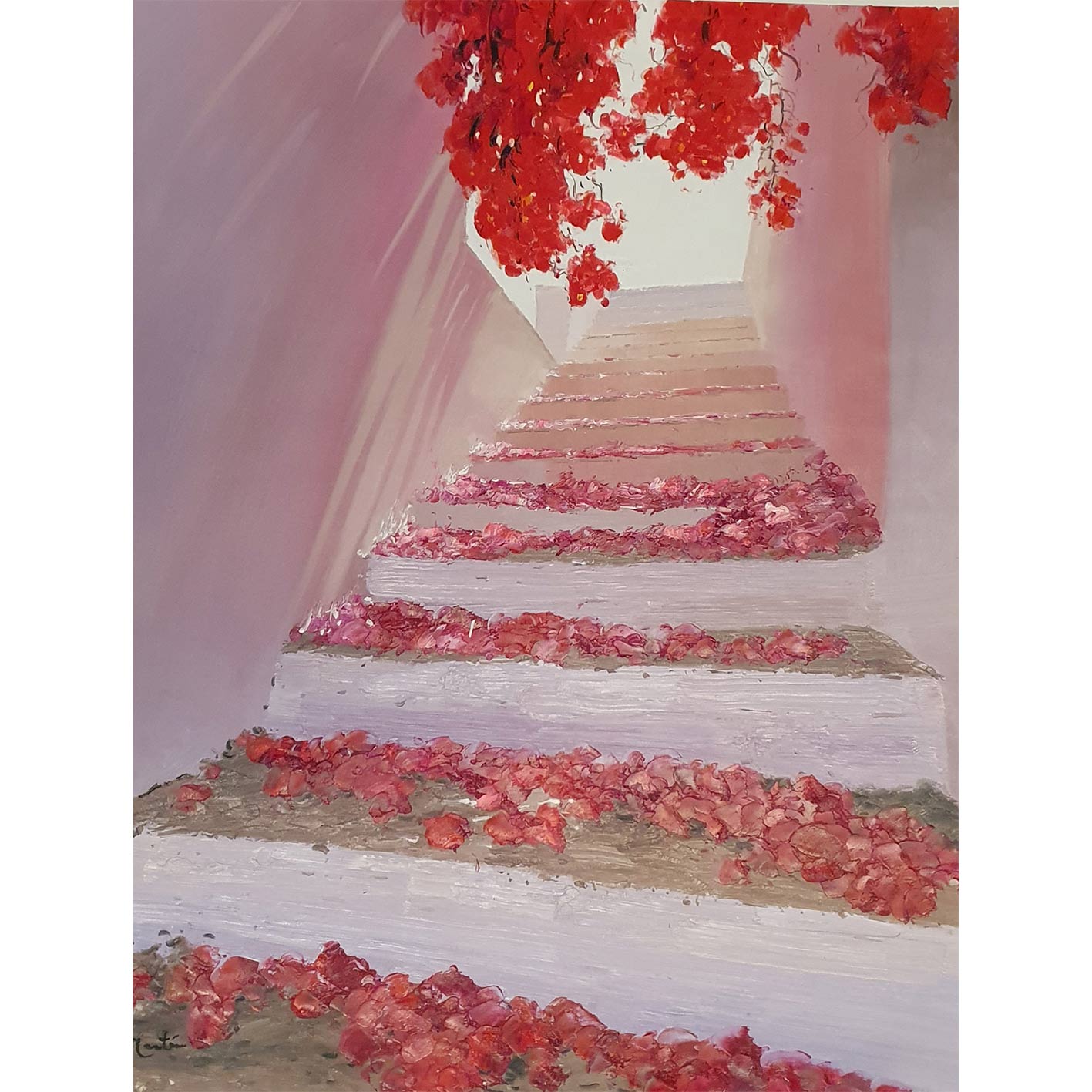 Cuadro Buganvilla Roja 80x120 cm