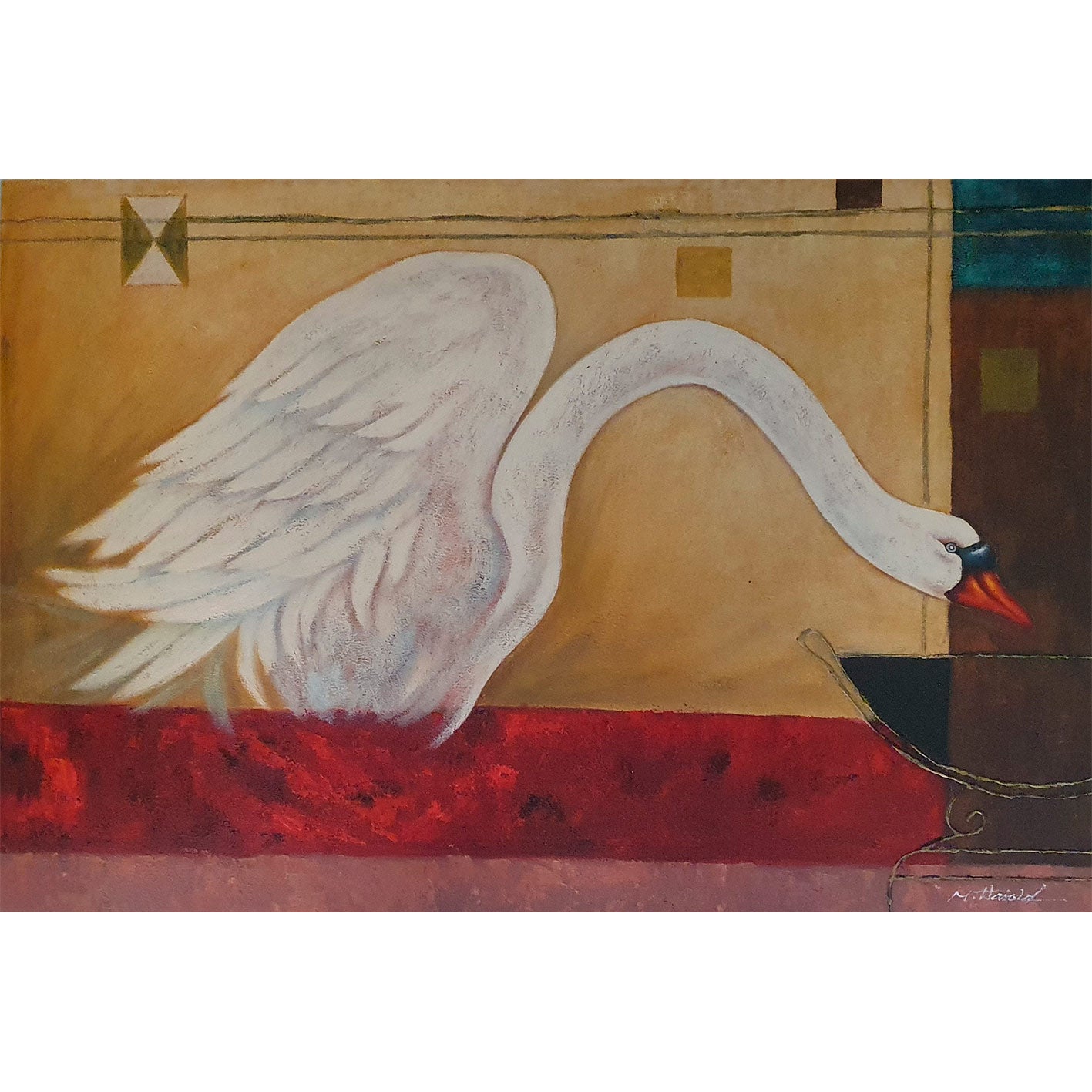 Cuadro Cisne Decora I 90x60 cm