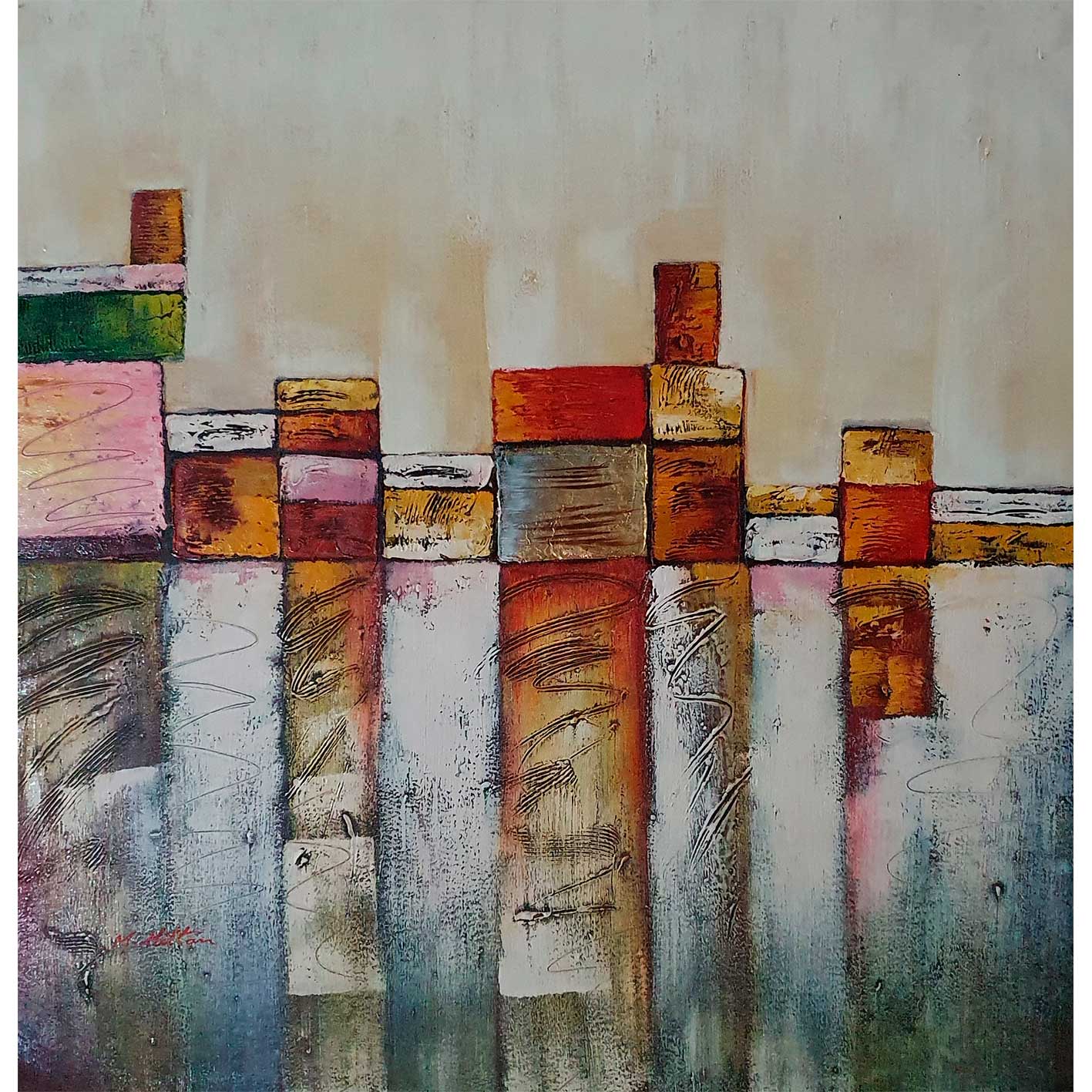Cuadro Ciudad Moderna II 80x80 cm