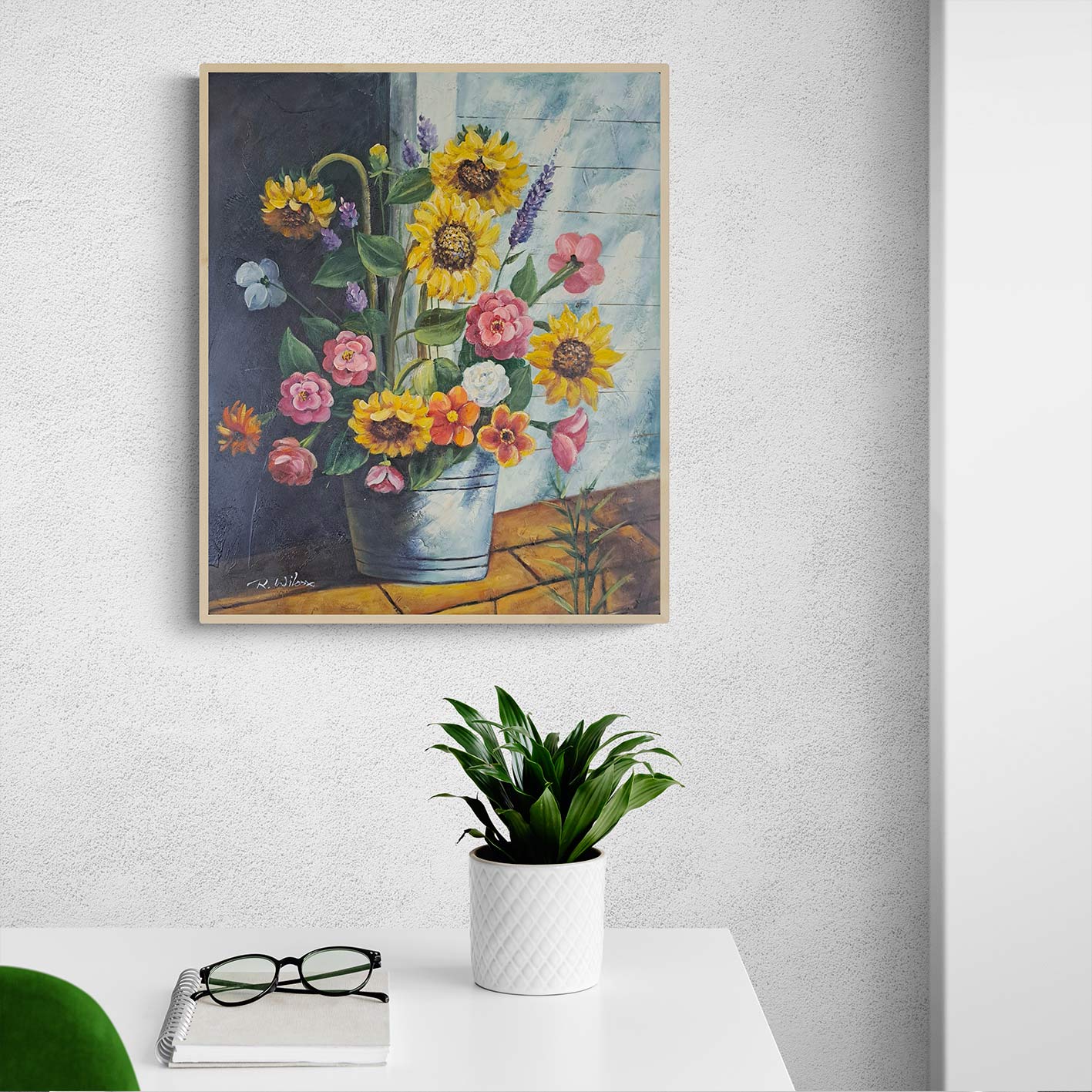Cuadro Cubo Flores 50x60 cm