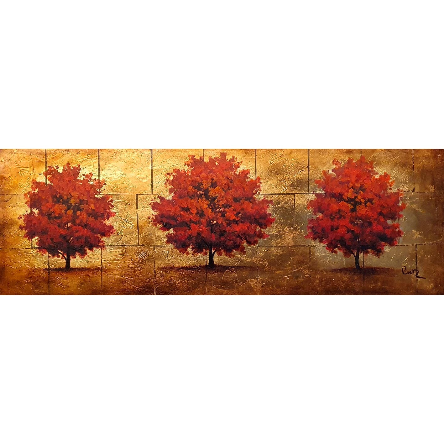Cuadro Decorativo Tres Arboles 120x40 cm