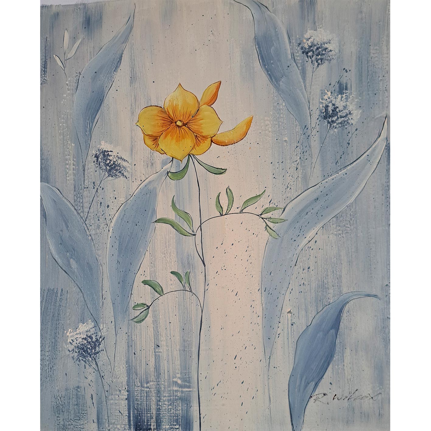 Cuadro Diptico Arte Floral 50x60 cm [2 piezas] Textura