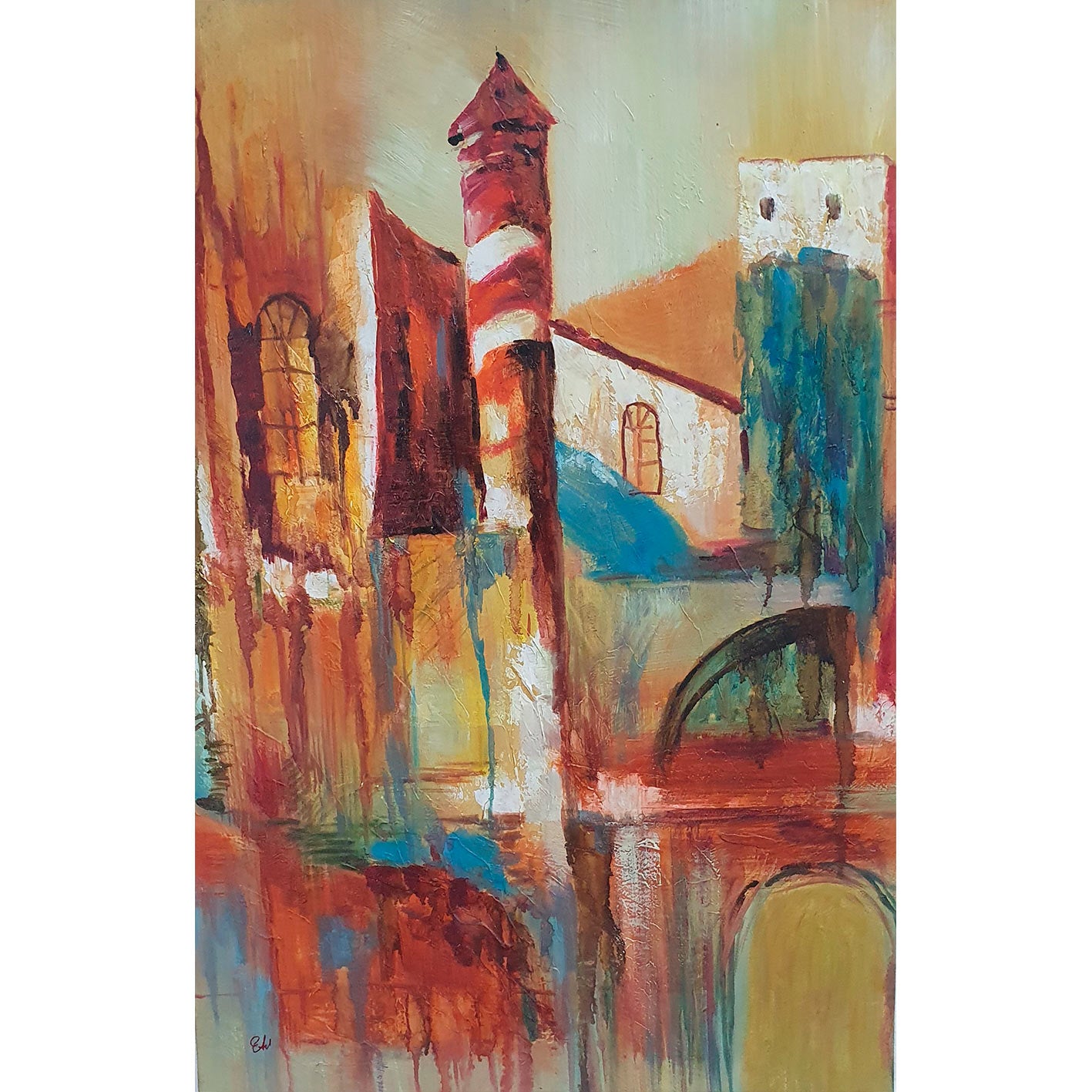 Cuadro Diptico Ciudad Abstracta 90x60  cm [2 piezas]