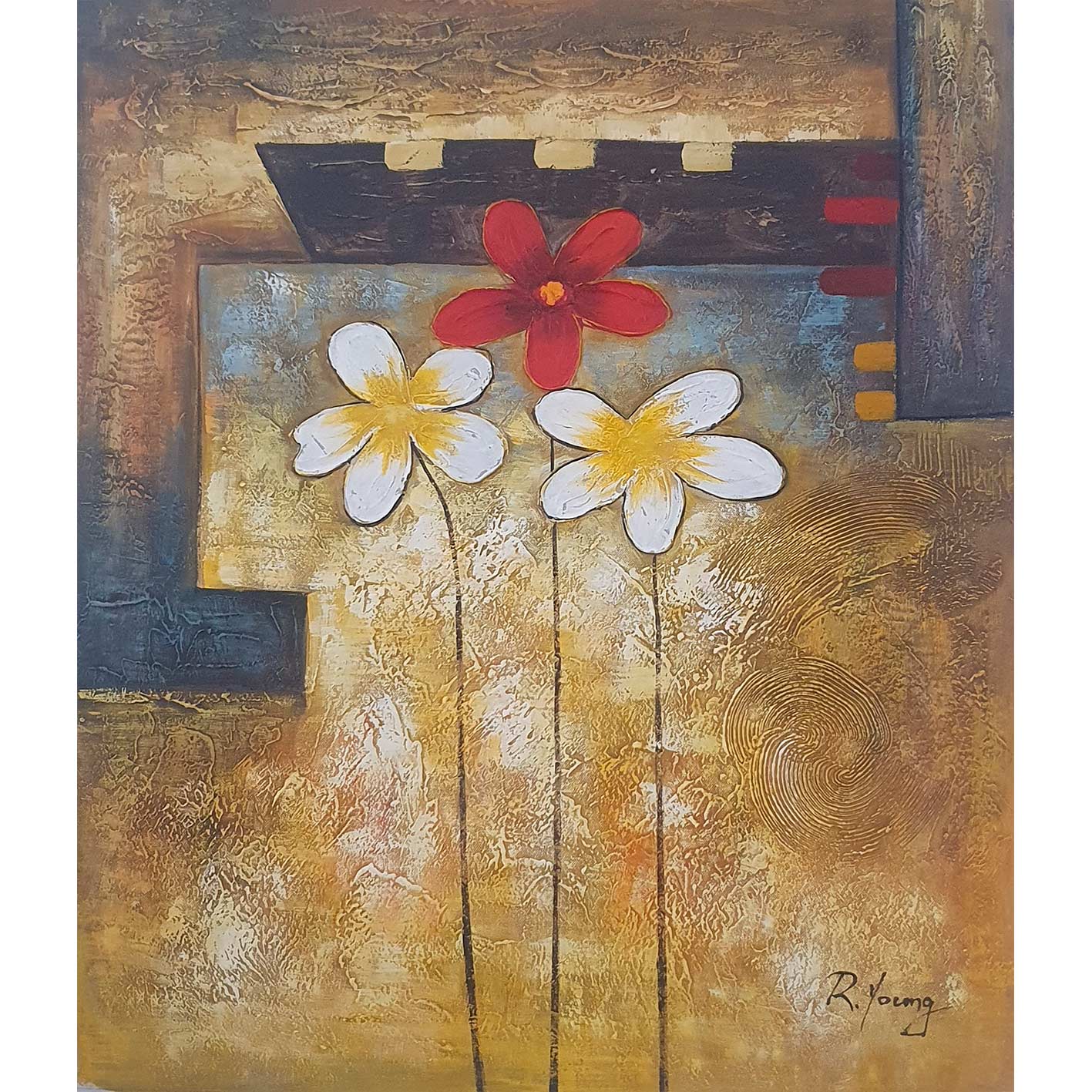 Cuadro Diptico Florecillas  50x60 cm [2 piezas]
