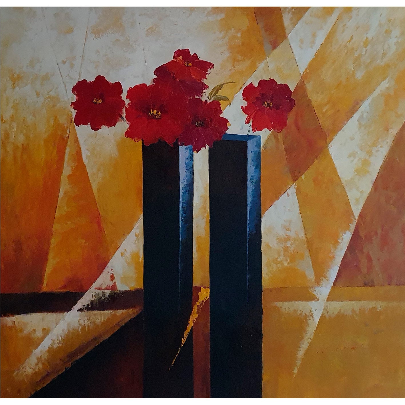 Cuadro Diptico Flores Colores 80x80 cm [2 piezas]