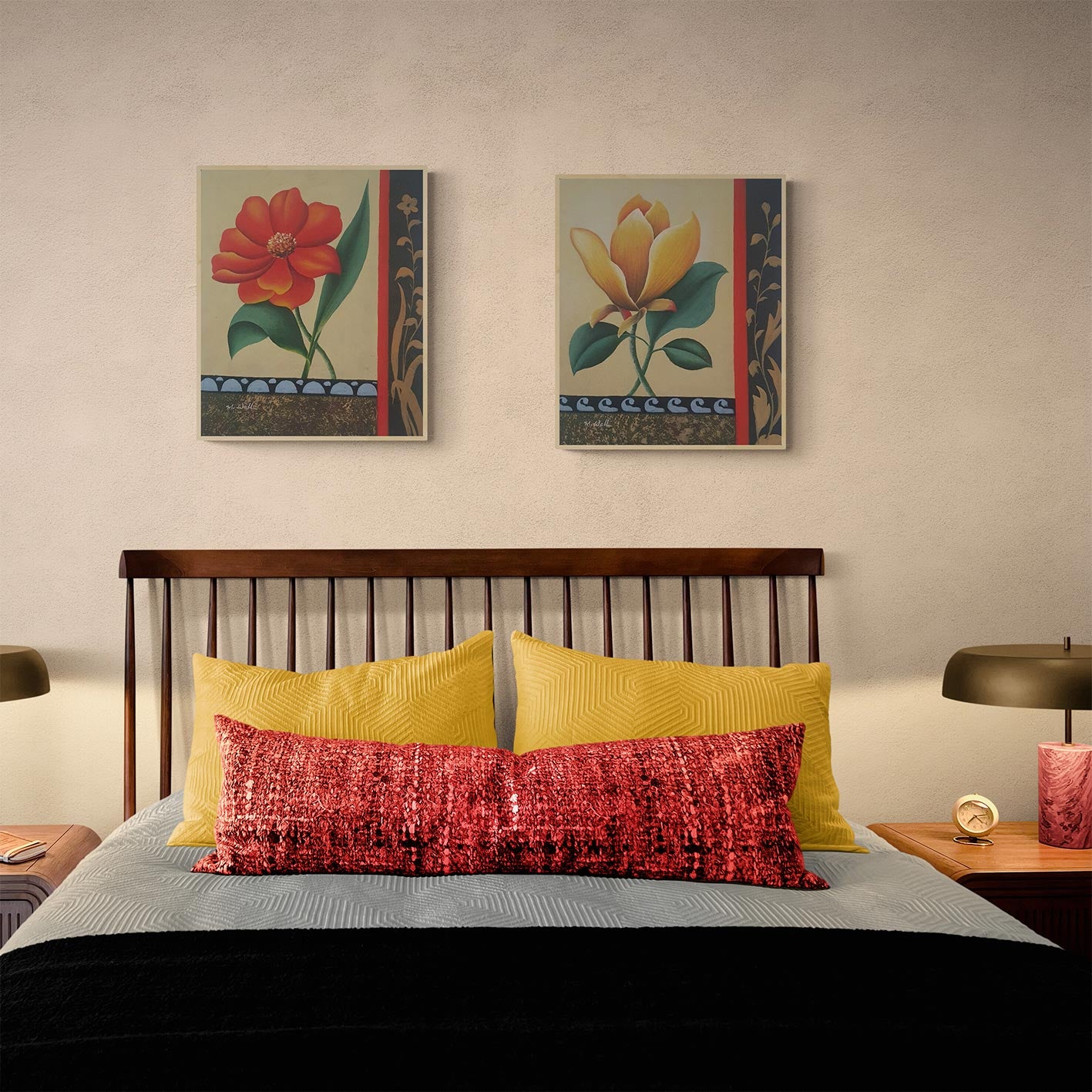 Cuadro Diptico Florido  50x60 cm [2 piezas]