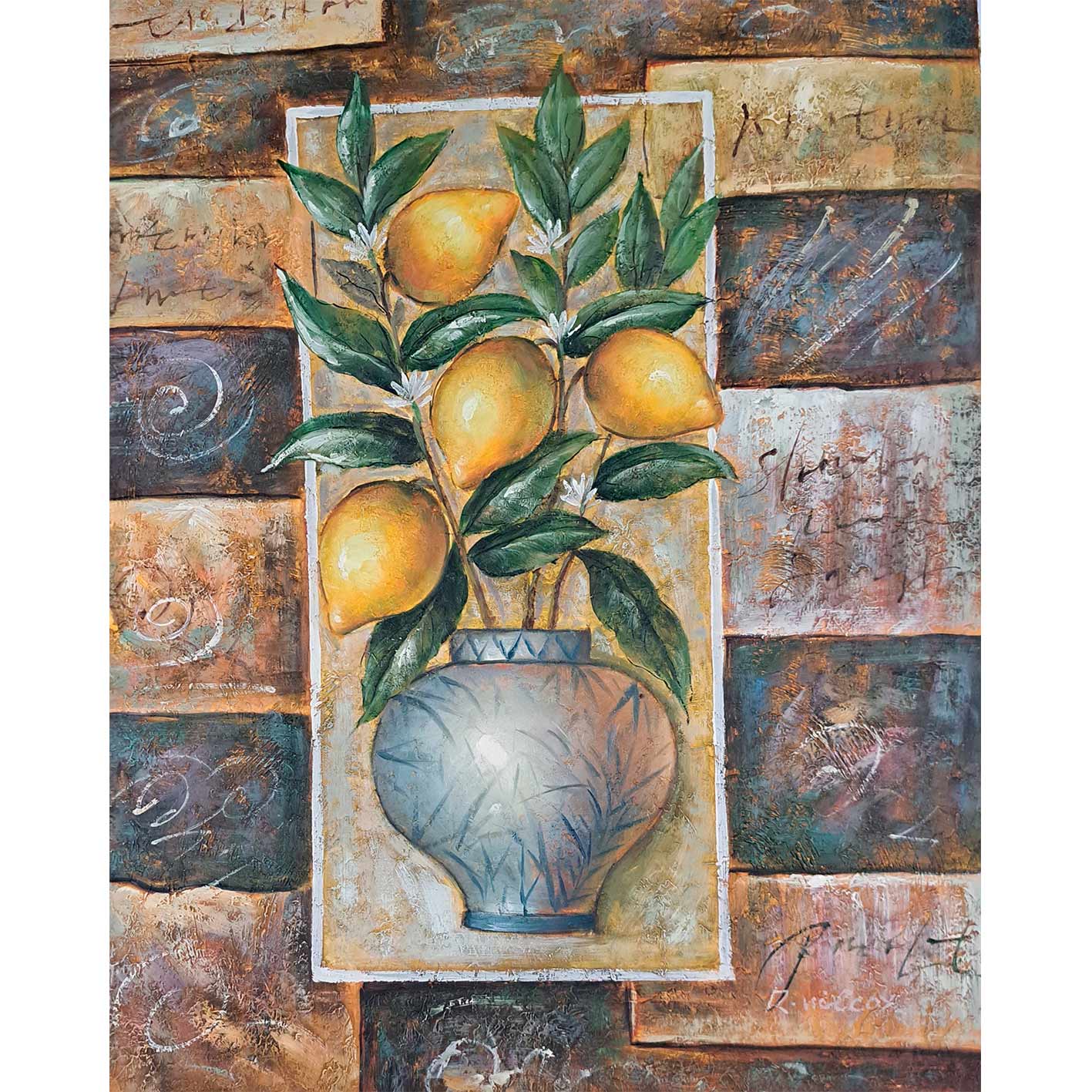 Cuadro Diptico Limones Naranjas 50X60 cm [2 piezas]