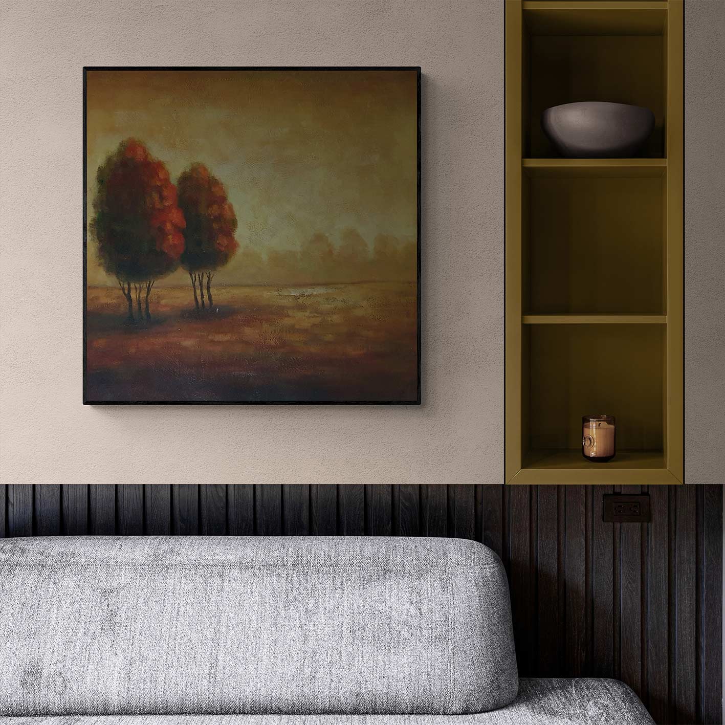 Cuadro Dos Arboles 80x80 cm