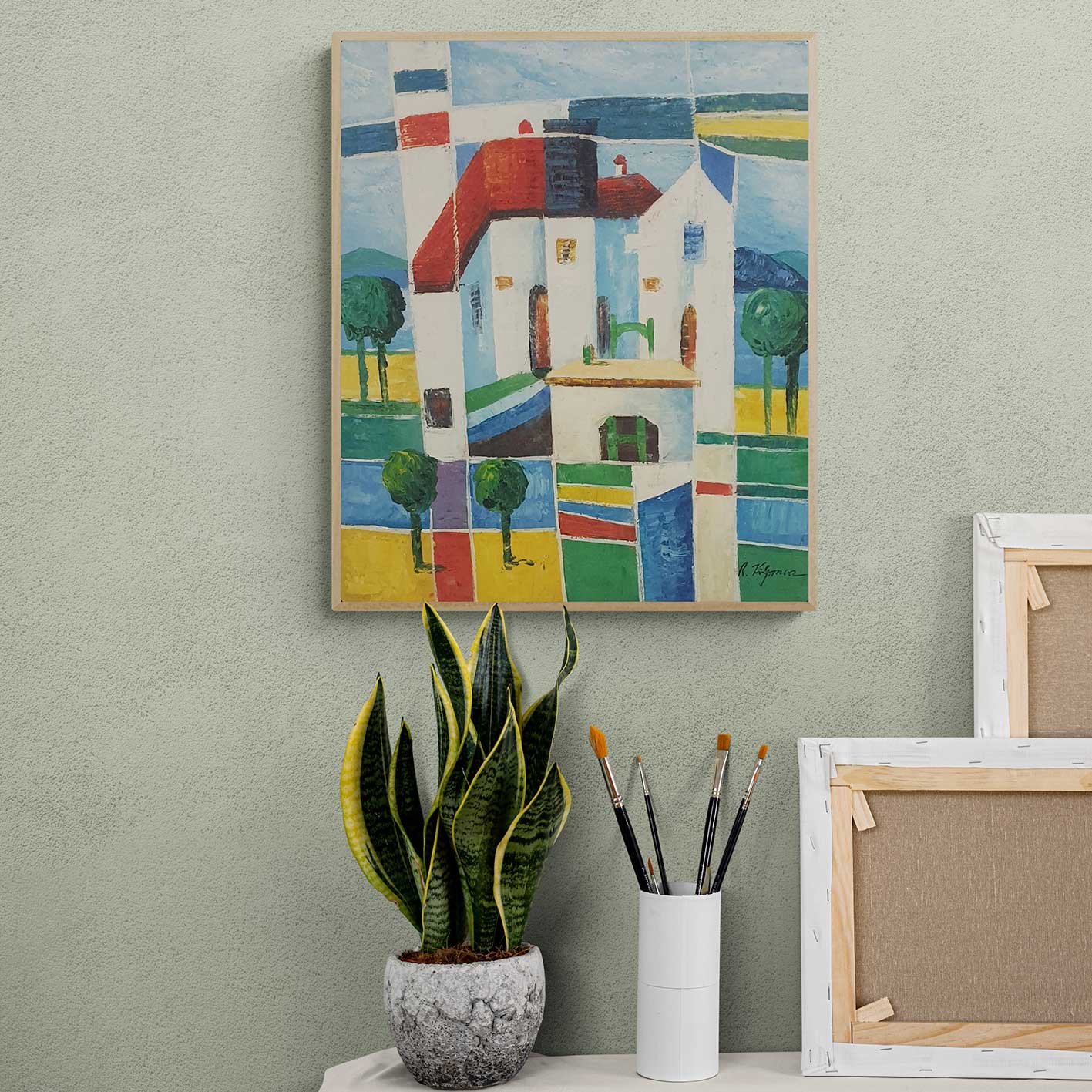 Lienzo decorativo con diseño mediterráneo